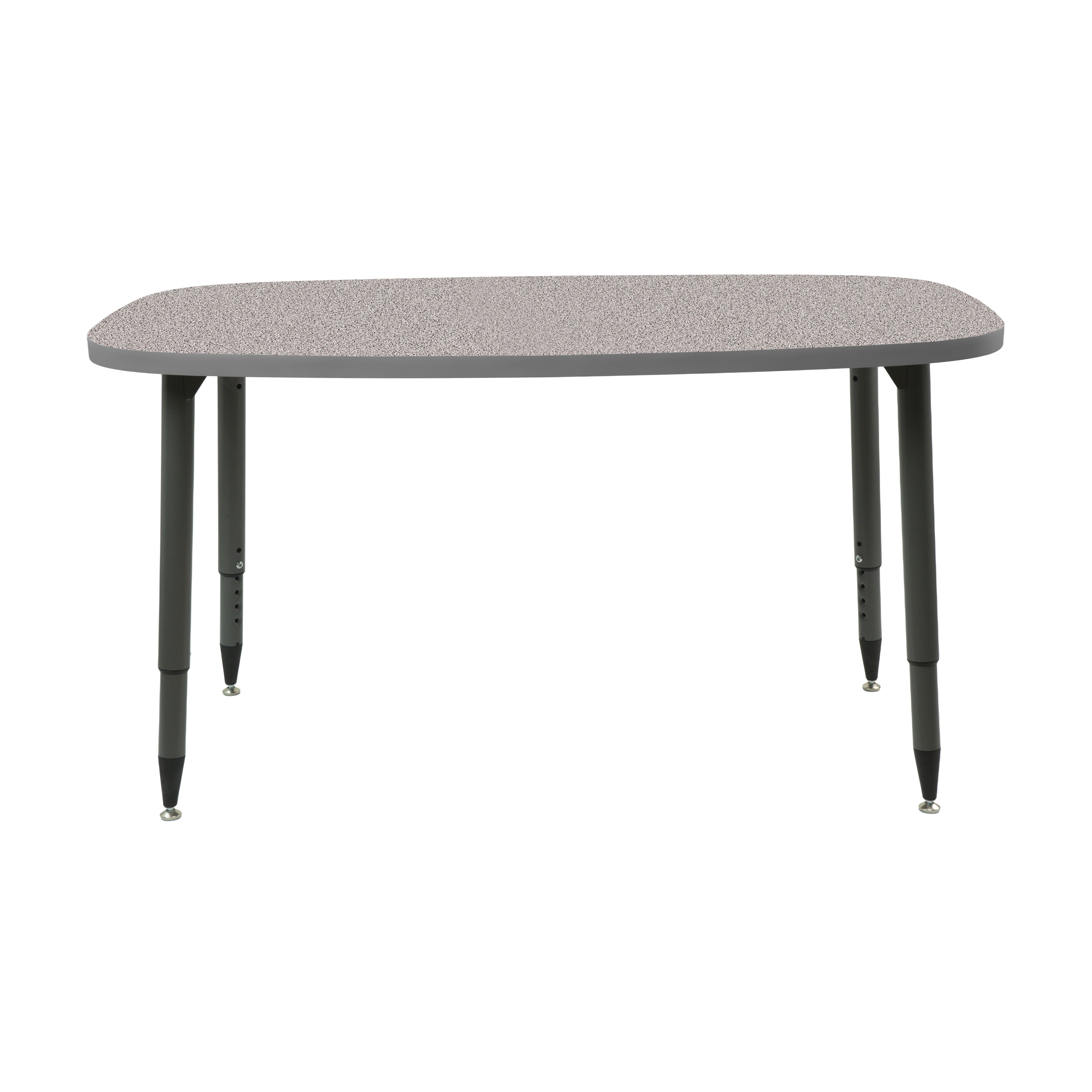 Adapte 31" x 50" Rounded Rectangle Thermofused Activity Table with Adjustable Tapered Legs - Gray/North Sea