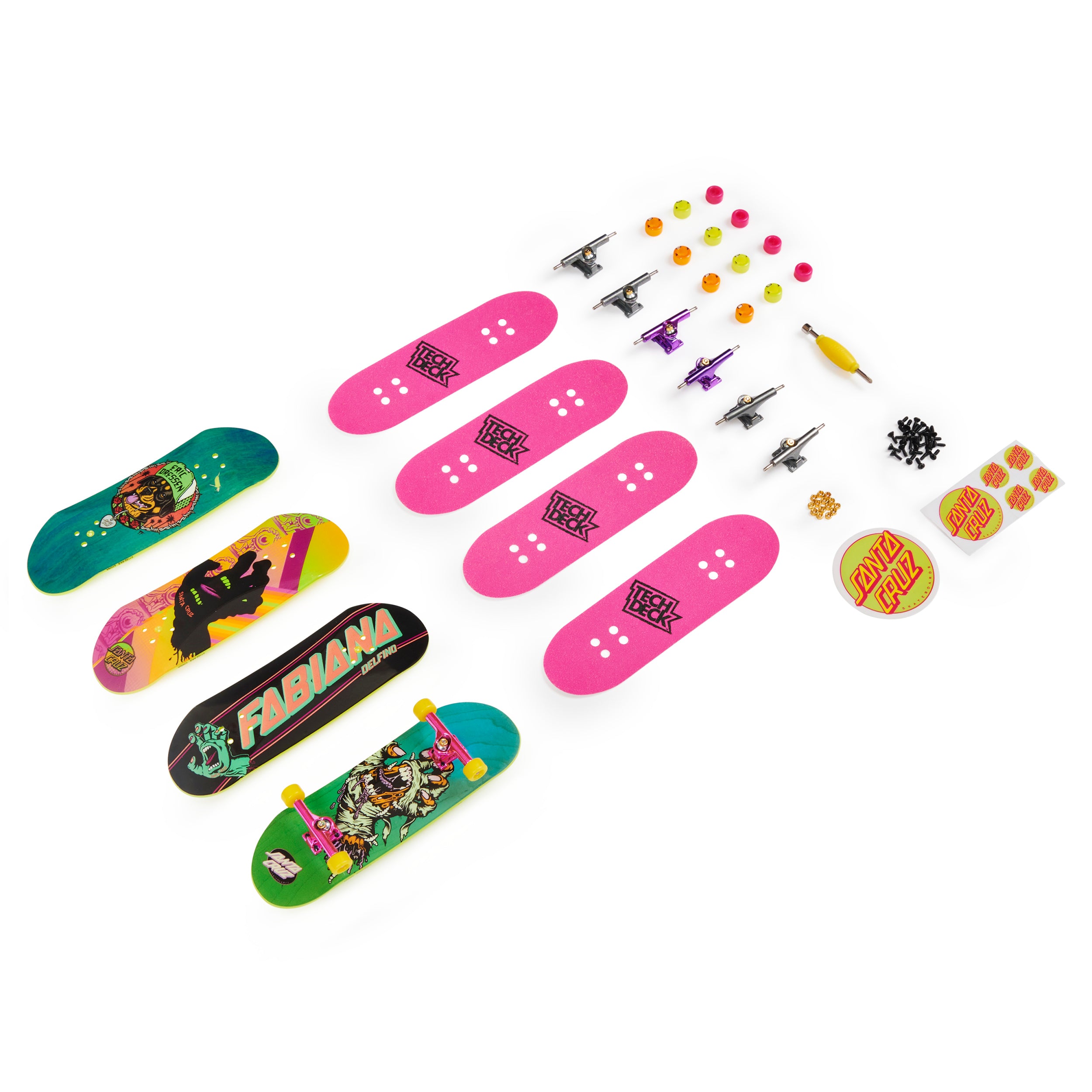 Tech Deck, Ultra DLX Fingerboard 4-Pack, Collectible and Customizable Mini Skateboards Styles May Vary