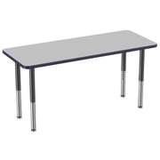 24" x 60" Rectangle T-Molding Activity Table with Adjustable Super Legs - Gray/Navy/Black