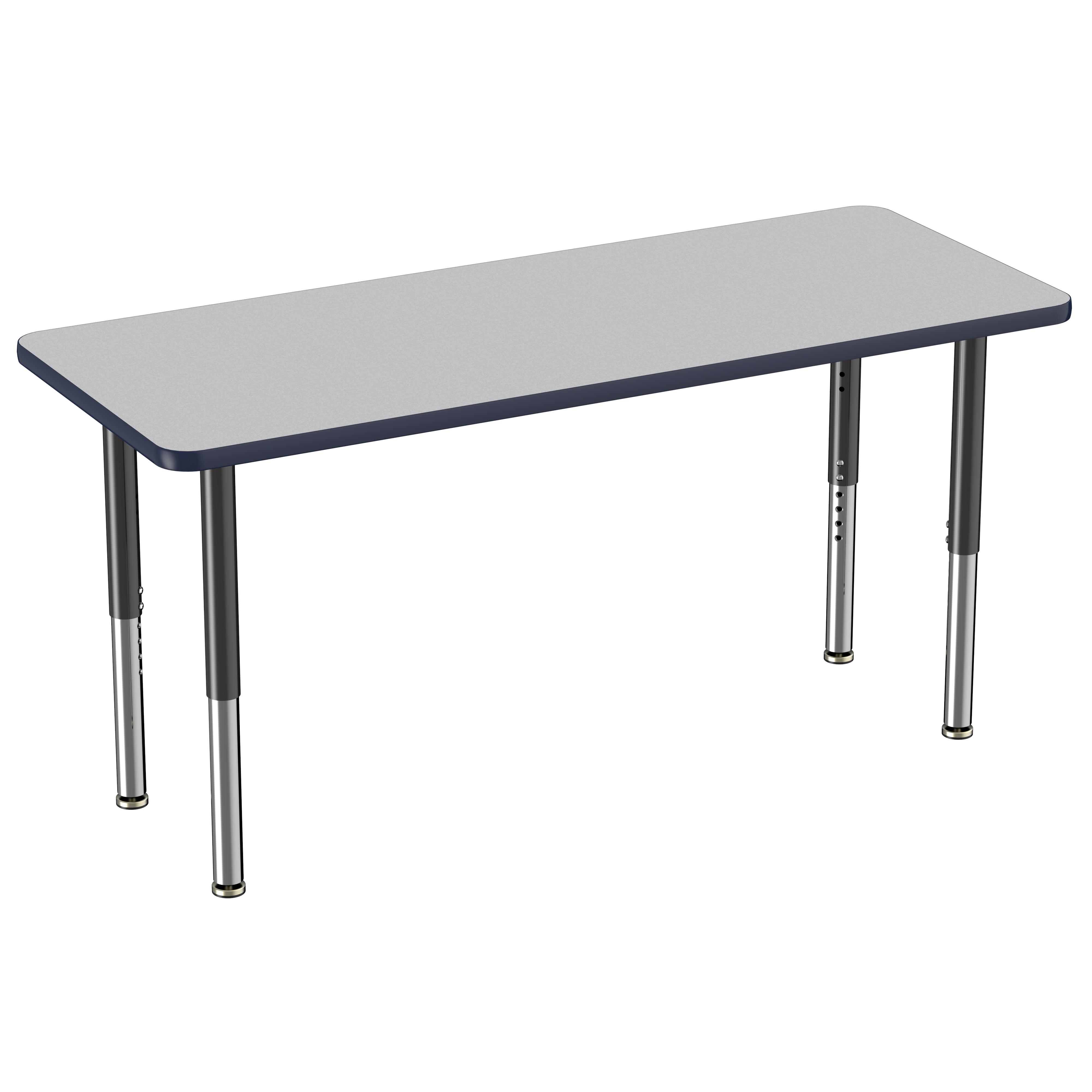 24" x 60" Rectangle T-Molding Activity Table with Adjustable Super Legs - Gray/Navy/Black