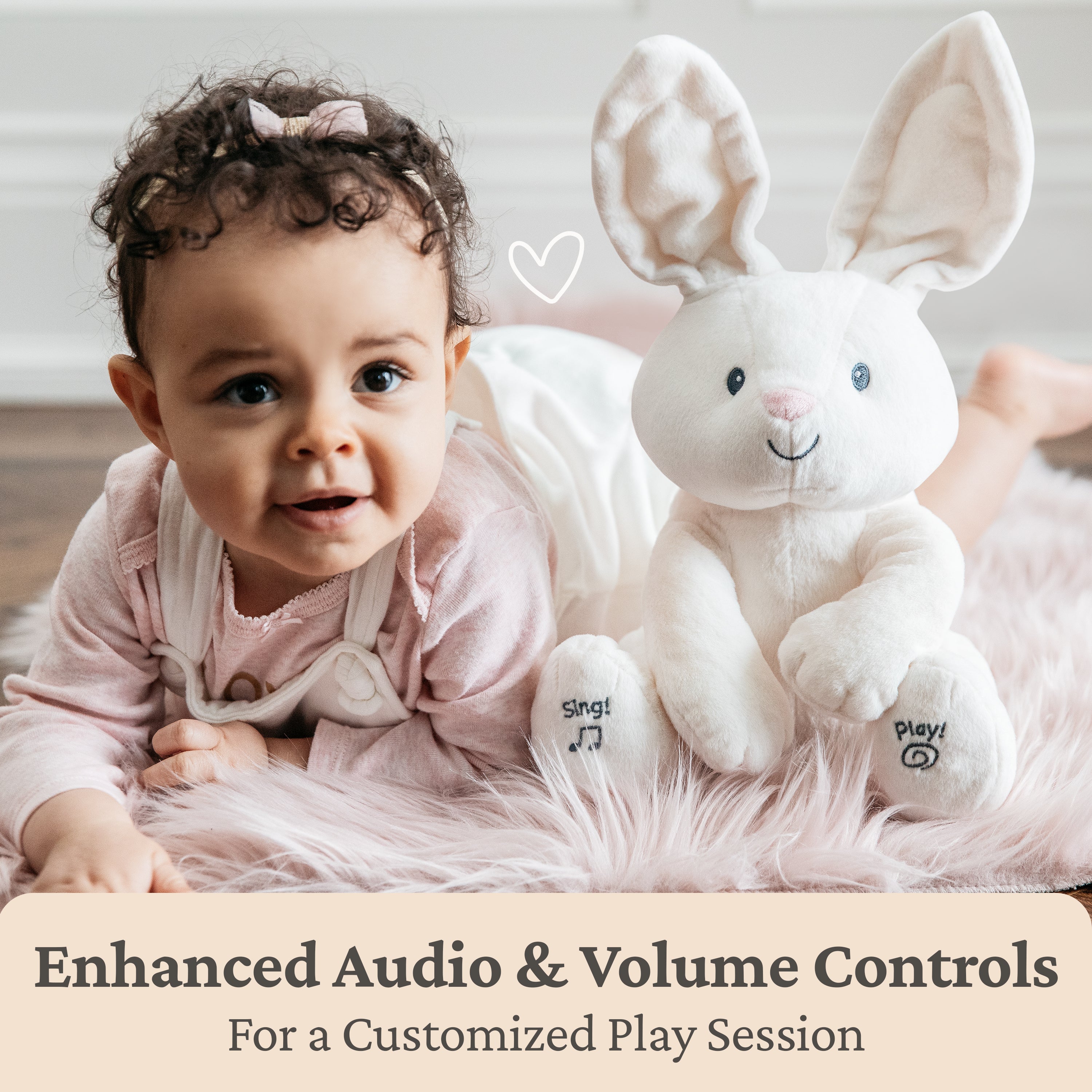 Baby GUND Flora the Bunny Animated Plush, Singing Stuffed Animal Toy for Ages 0 and Up, Cream, 12" Styles May Vary