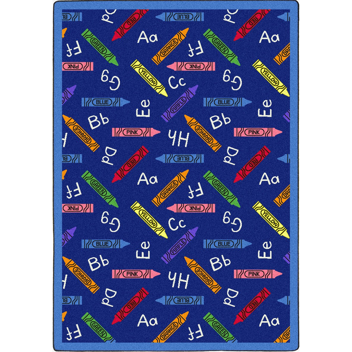 Crayons 7'8" x 10'9" area rug in color Blue