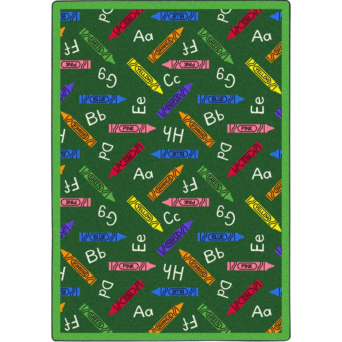 Crayons 7'8" x 10'9" area rug in color Green