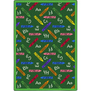 Crayons 10'9" x 13'2" area rug in color Green