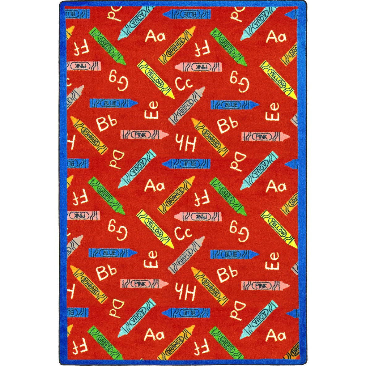 Crayons 3'10" x 5'4" area rug in color Red
