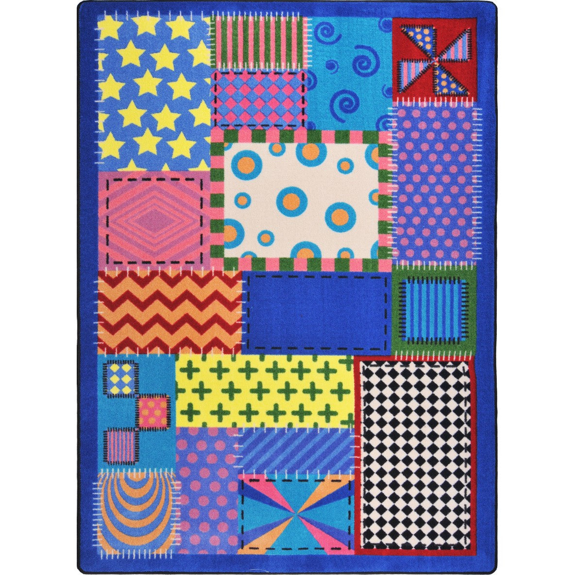 Crazy Quilt 5'4" x 7'8" area rug in color Multi