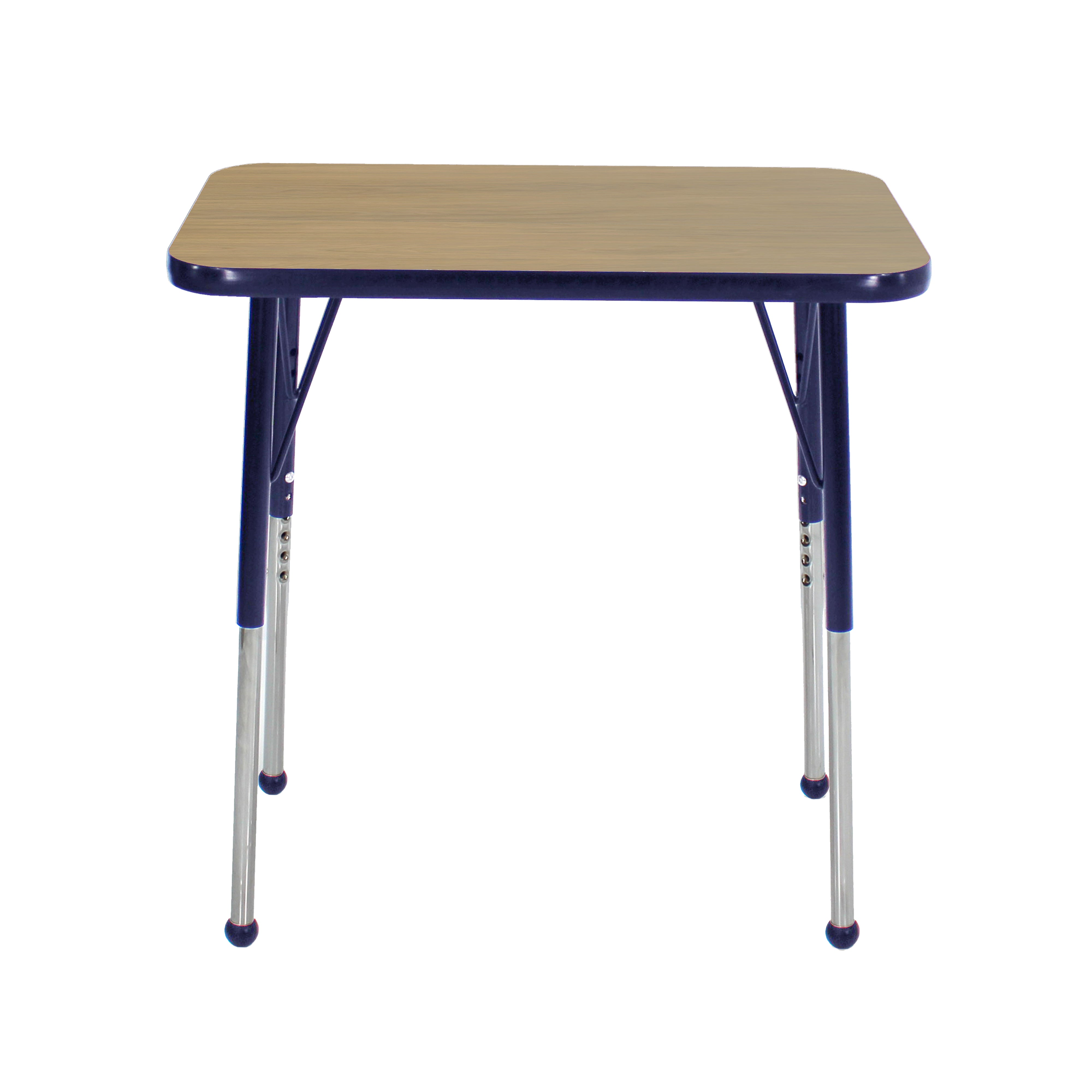 18" x 30" Rectangle T-Molding Activity Table with Adjustable Standard Ball Glide Legs - Pasadena Oak/Navy