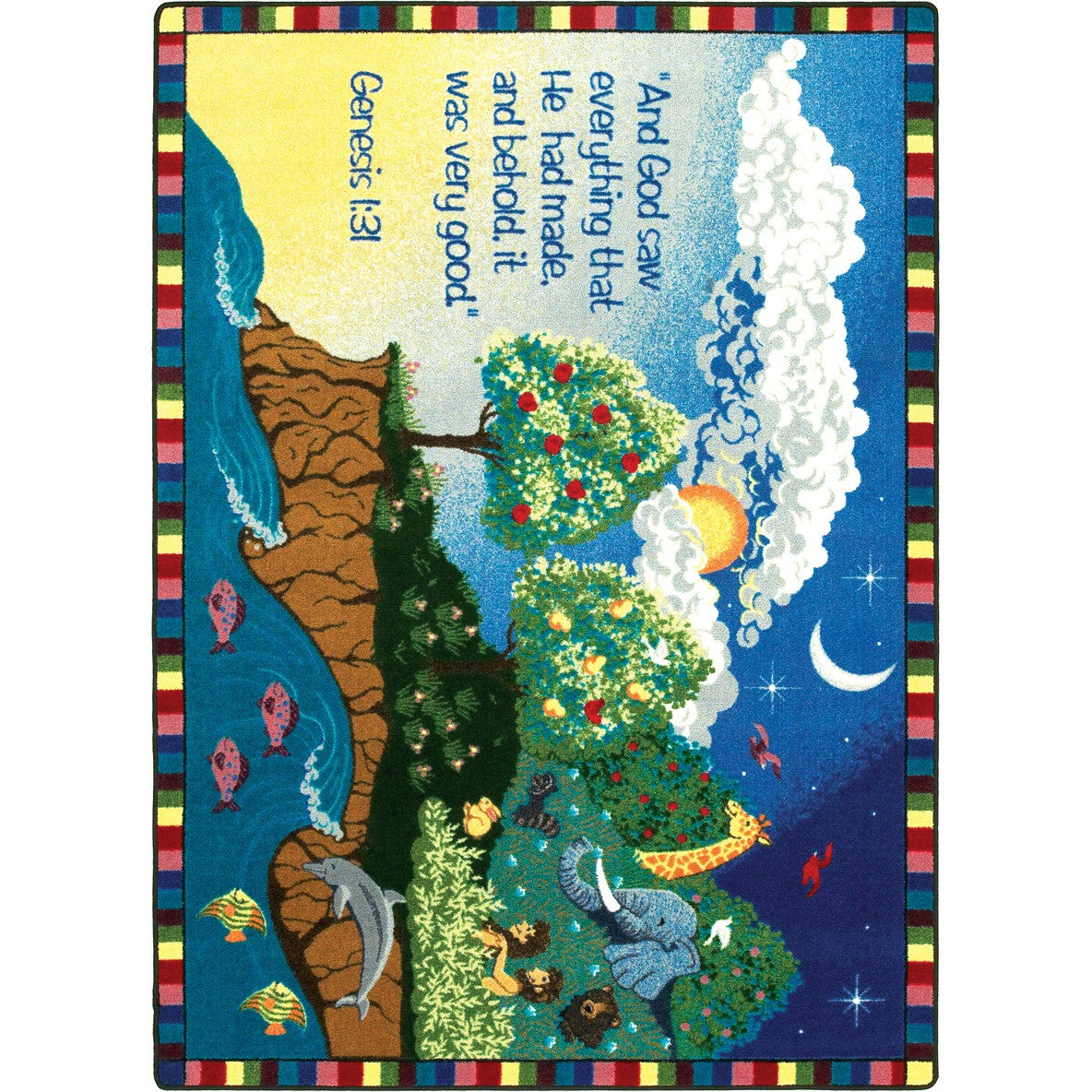 Creation 10'9" x 13'2" area rug in color Multi