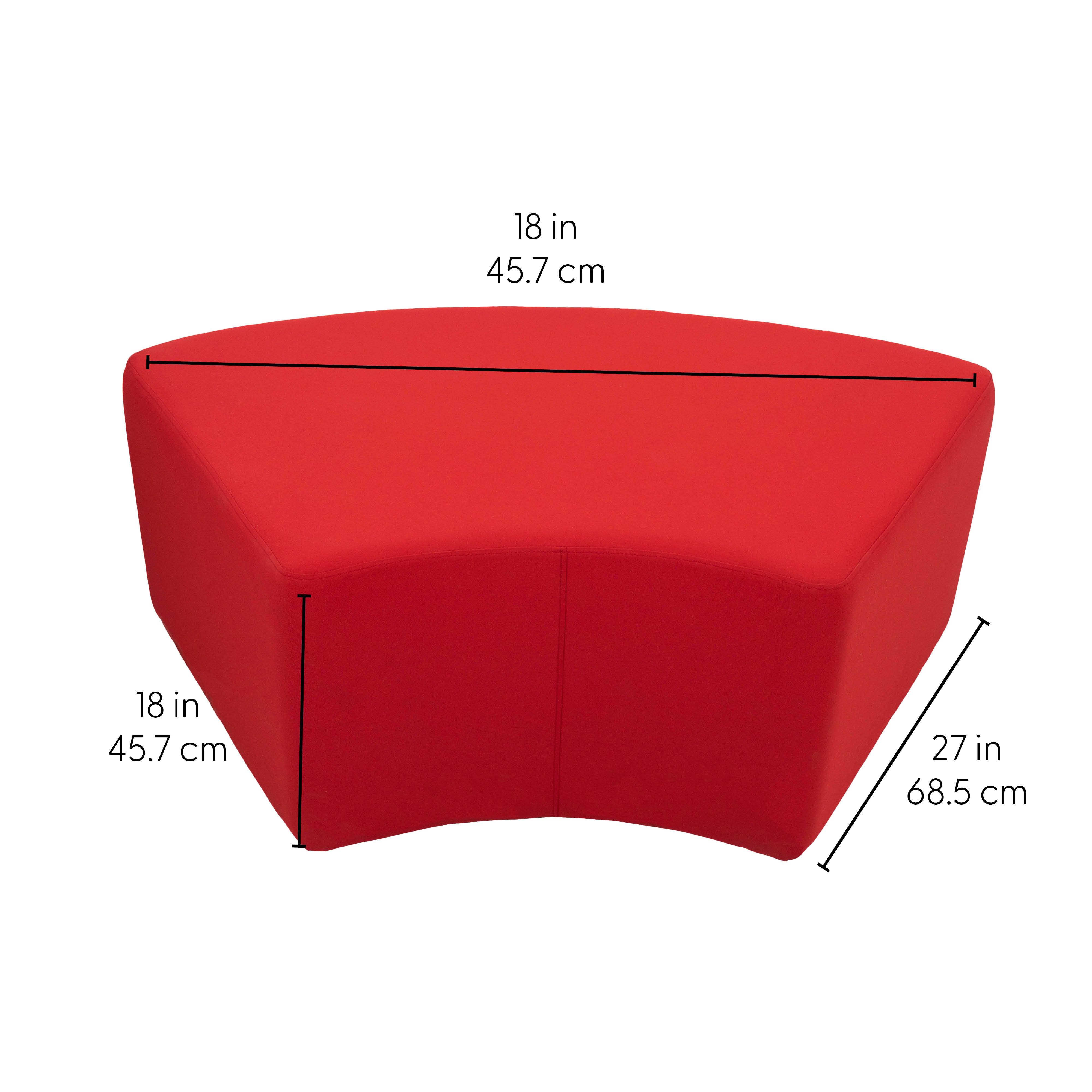Outdoor 24" x 48" S-Curve Ottoman with Sunbrella®, 18" H - Canvas Jockey Red