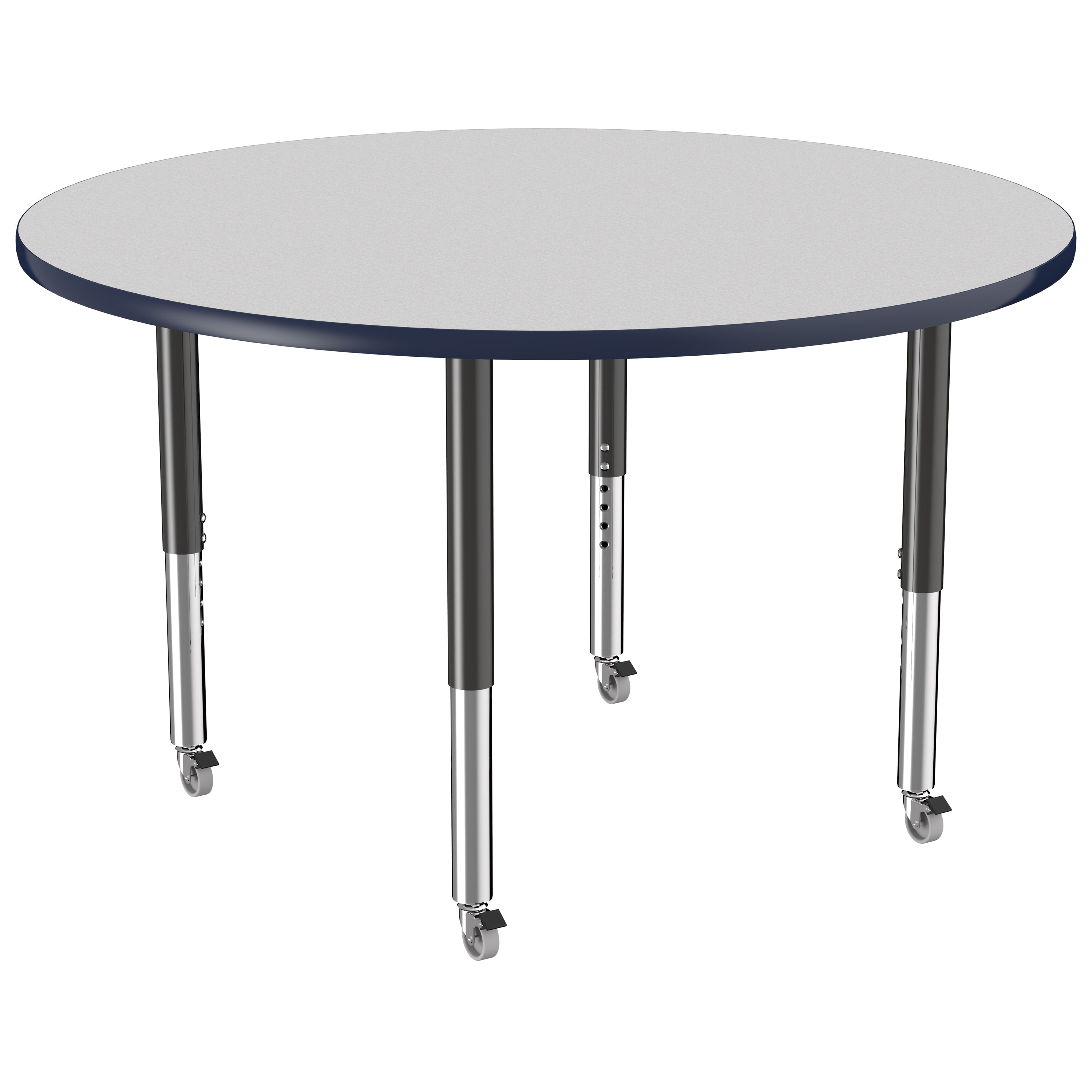 48" Round T-Molding Activity Table with Adjustable Super Legs - Gray/Navy/Black
