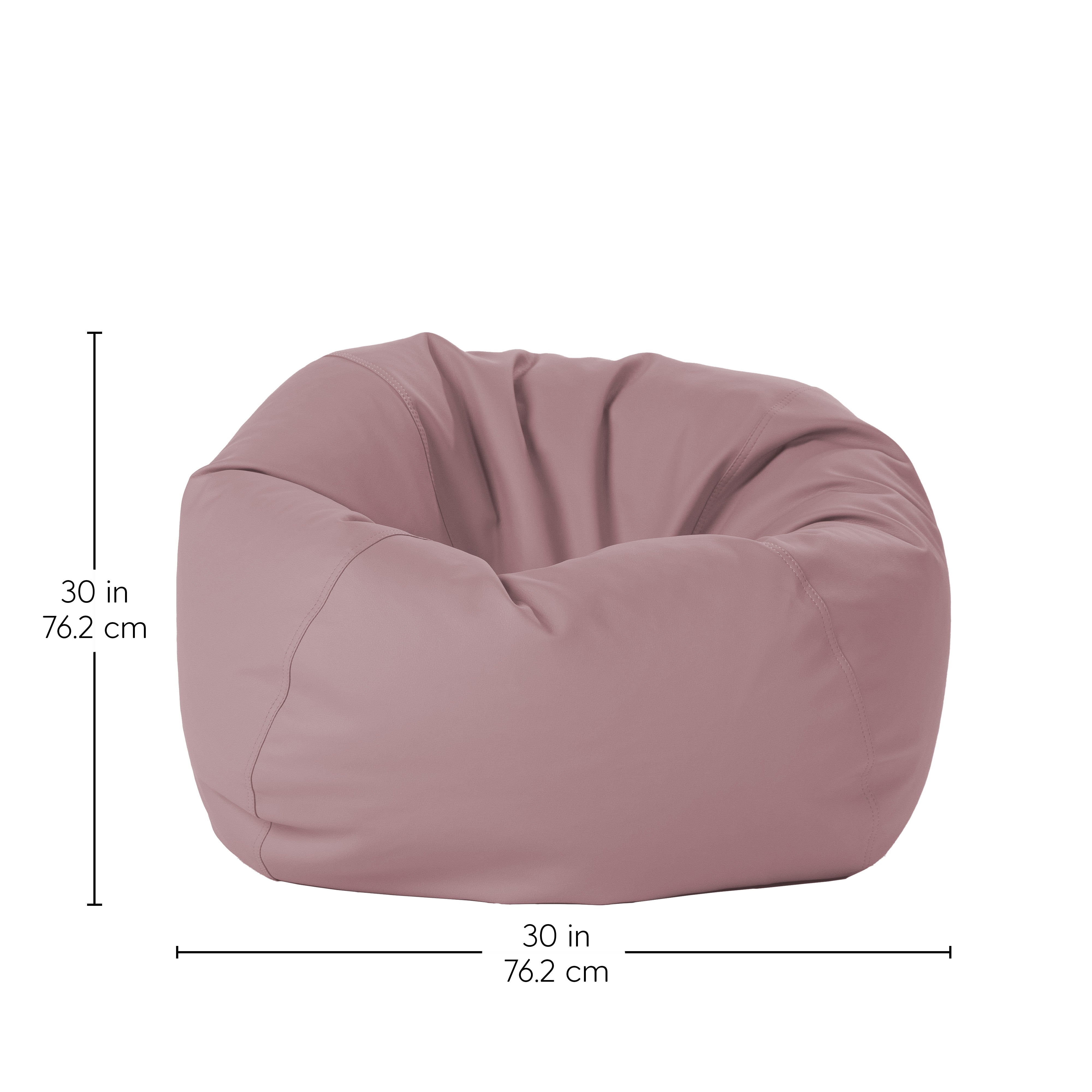 30" Round Vinyl Bean Bag - Mauve