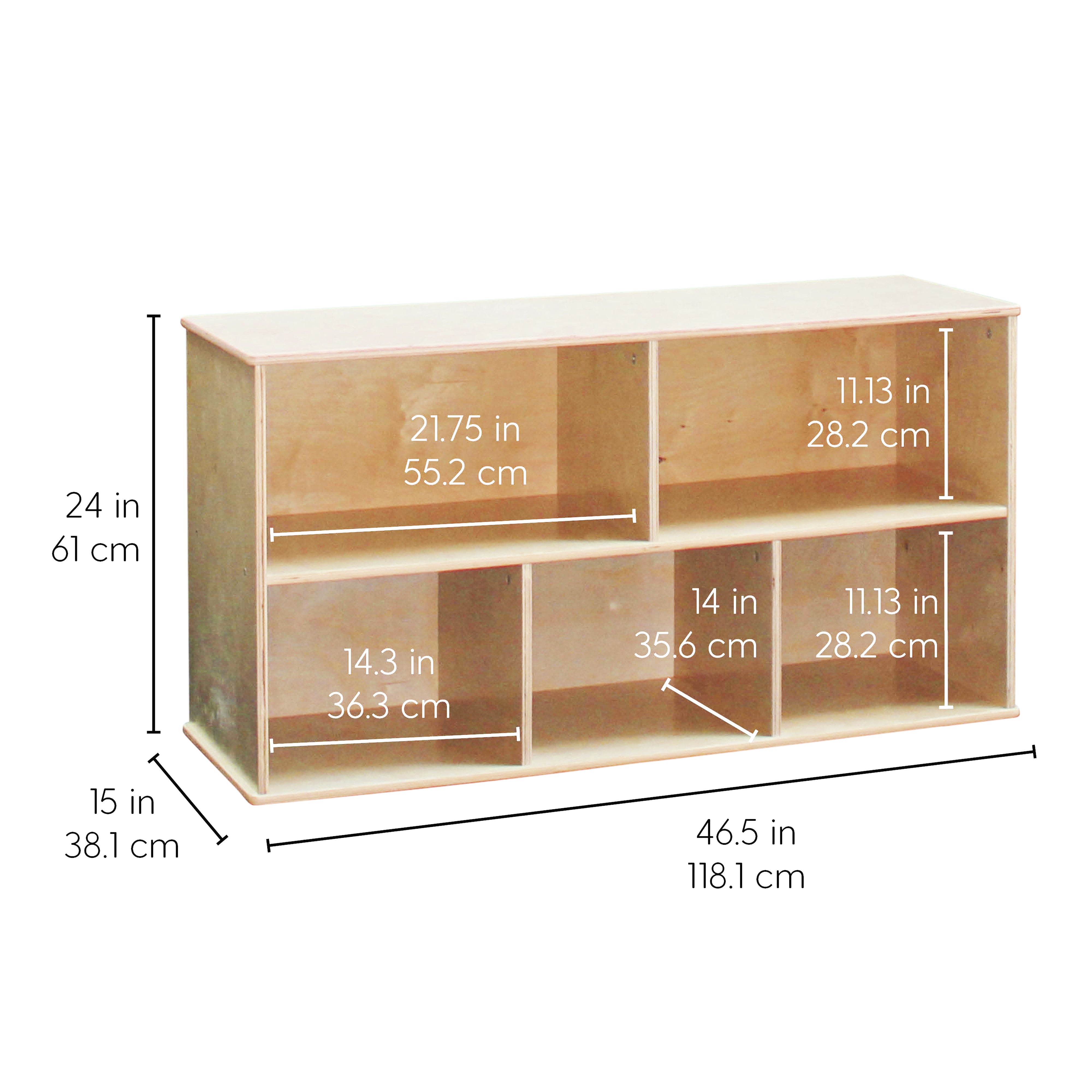 Birch 5-Compartment Storage Cabinet 24" Height