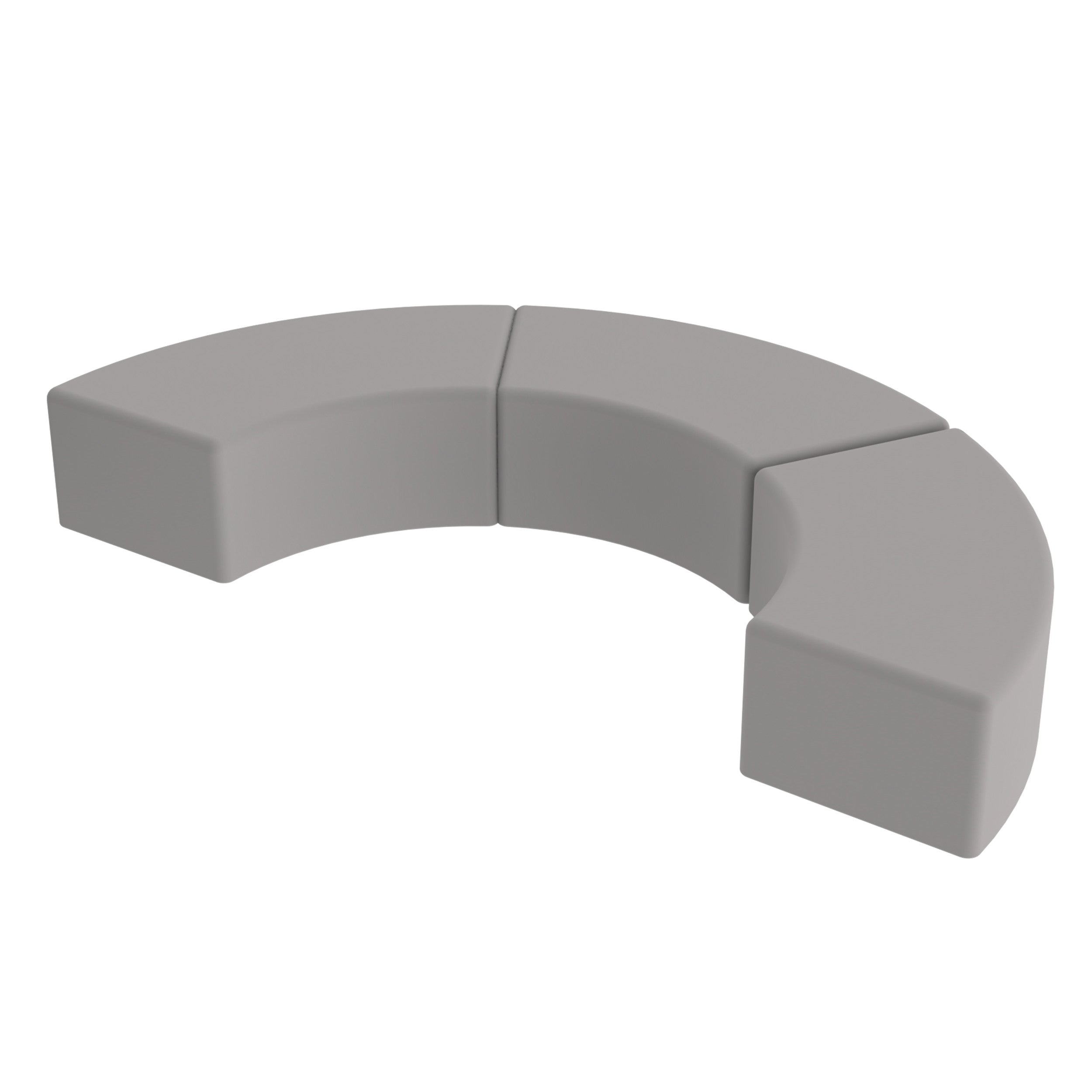 Pro Series Upholstered S Curve Ottoman 12" Height, 3-Piece - Gray