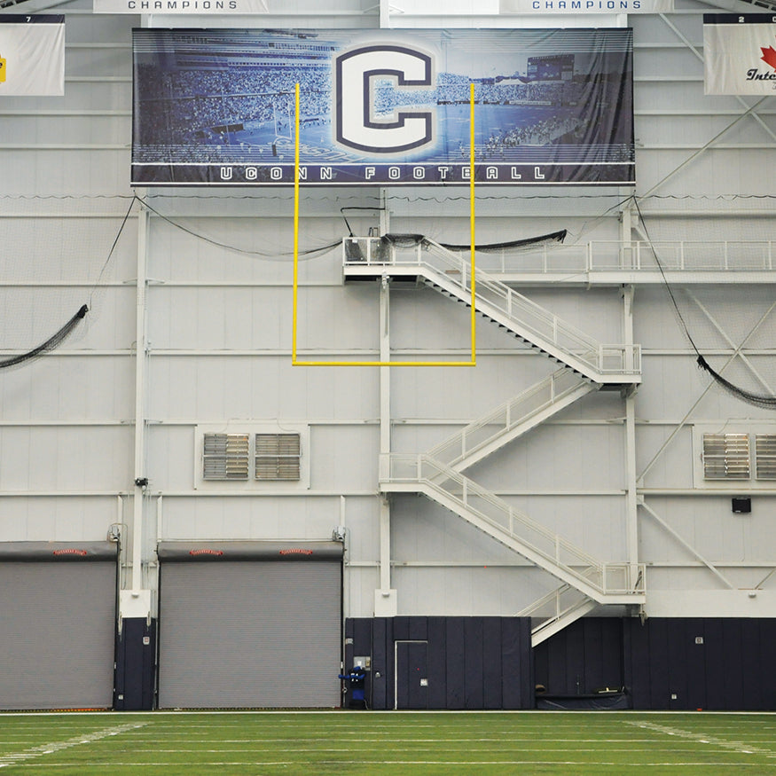Football Goal Post - 20 ft. Uprights - Ceiling Suspended (Retractable) (Yellow)