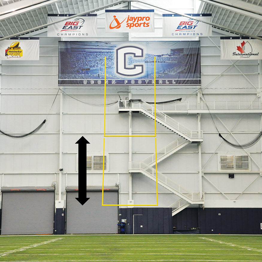 Football Goal Post - 20 ft. Uprights - Ceiling Suspended (Retractable) (Yellow)