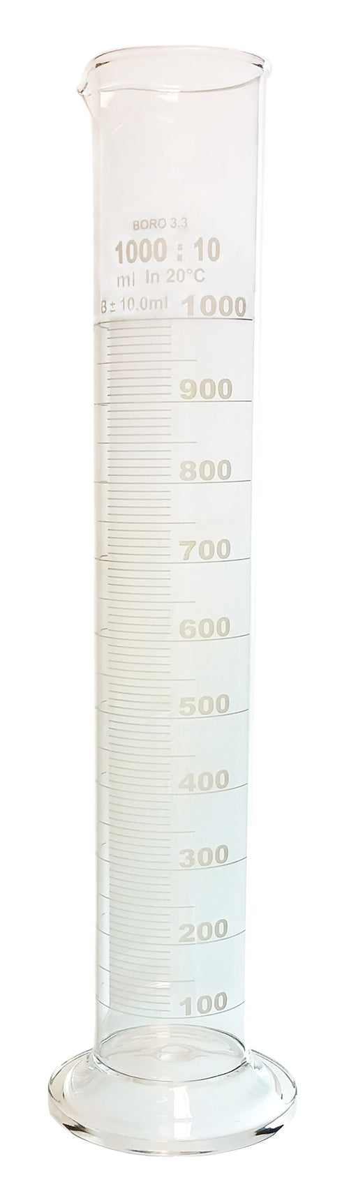 Cylinder, Single-Scale, Borosilicate Glass, 1000ml, Case of 12