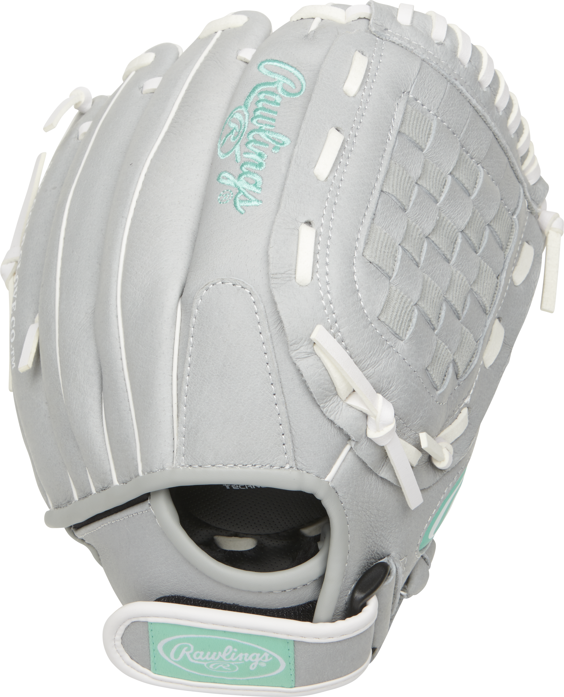 Rawlings Sure Catch Youth Series 11.5-Inch Softball Glove - Right Hand Thrower - Gray/Mint