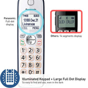 Panasonic Panasonic Link2Cell DECT 6.0 Expandable Cordless Phone System with Digital Answering System (KX-TGD863A) - White/Navy Blue