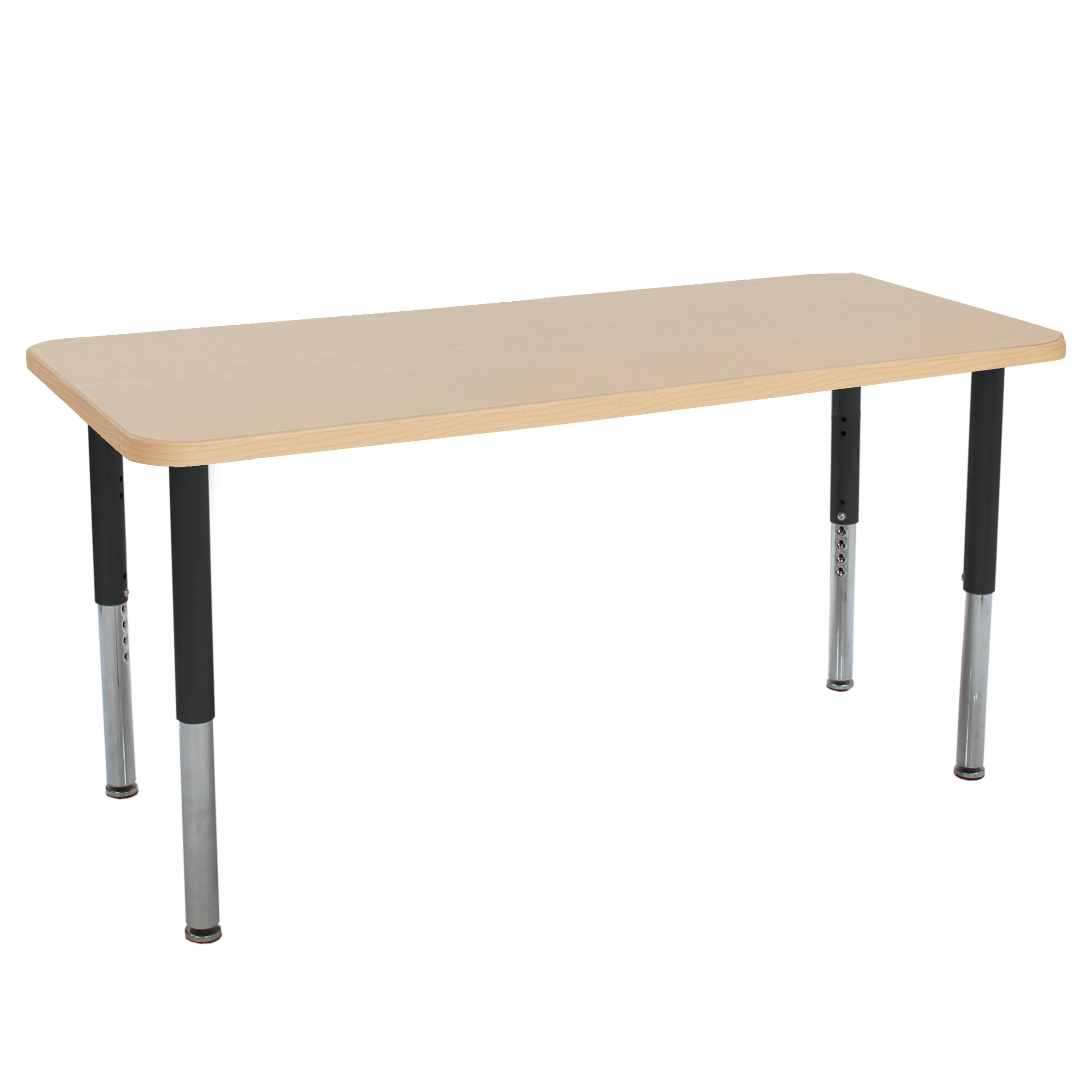 24" x 60" Rectangle La Madera Activity Table with Adjustable Super Legs - Maple Grain/Black