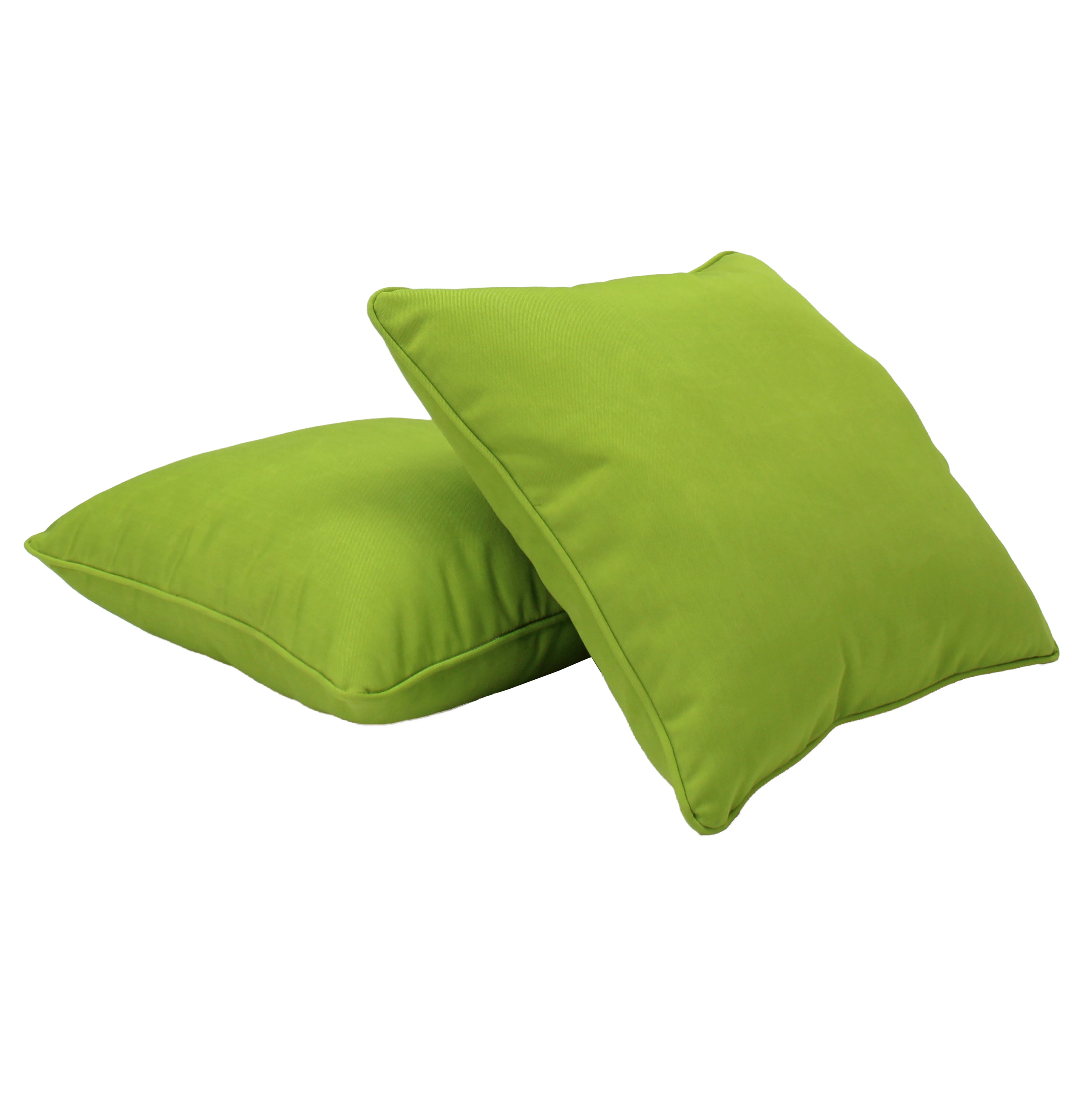 Presidio 24" x 24" Square Indoor/Outdoor Pillow with Piping, 2-Piece - Lime Green