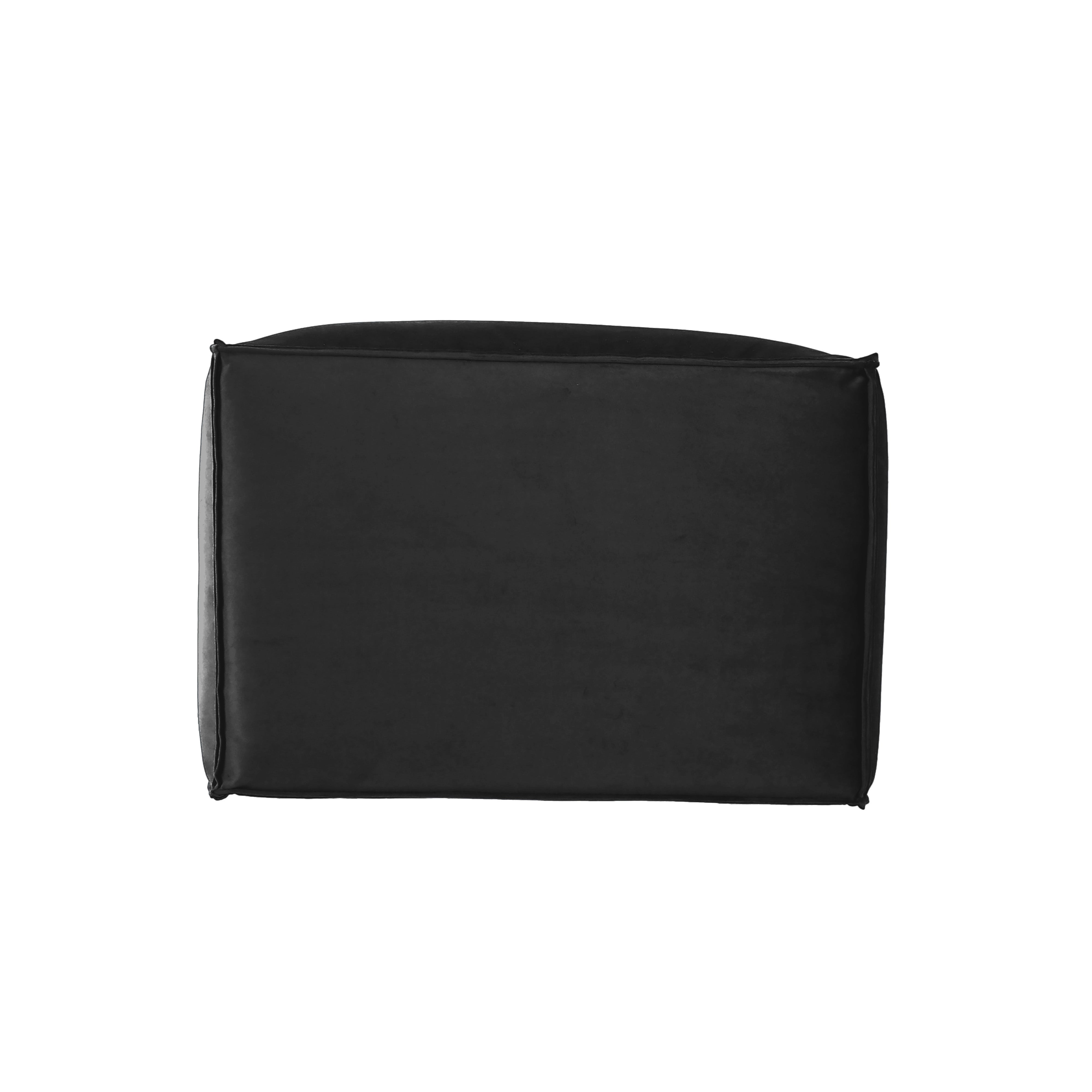 Overstuffed 36" x 24" Rectangle Microfiber Ottoman, 16" Height - Onyx