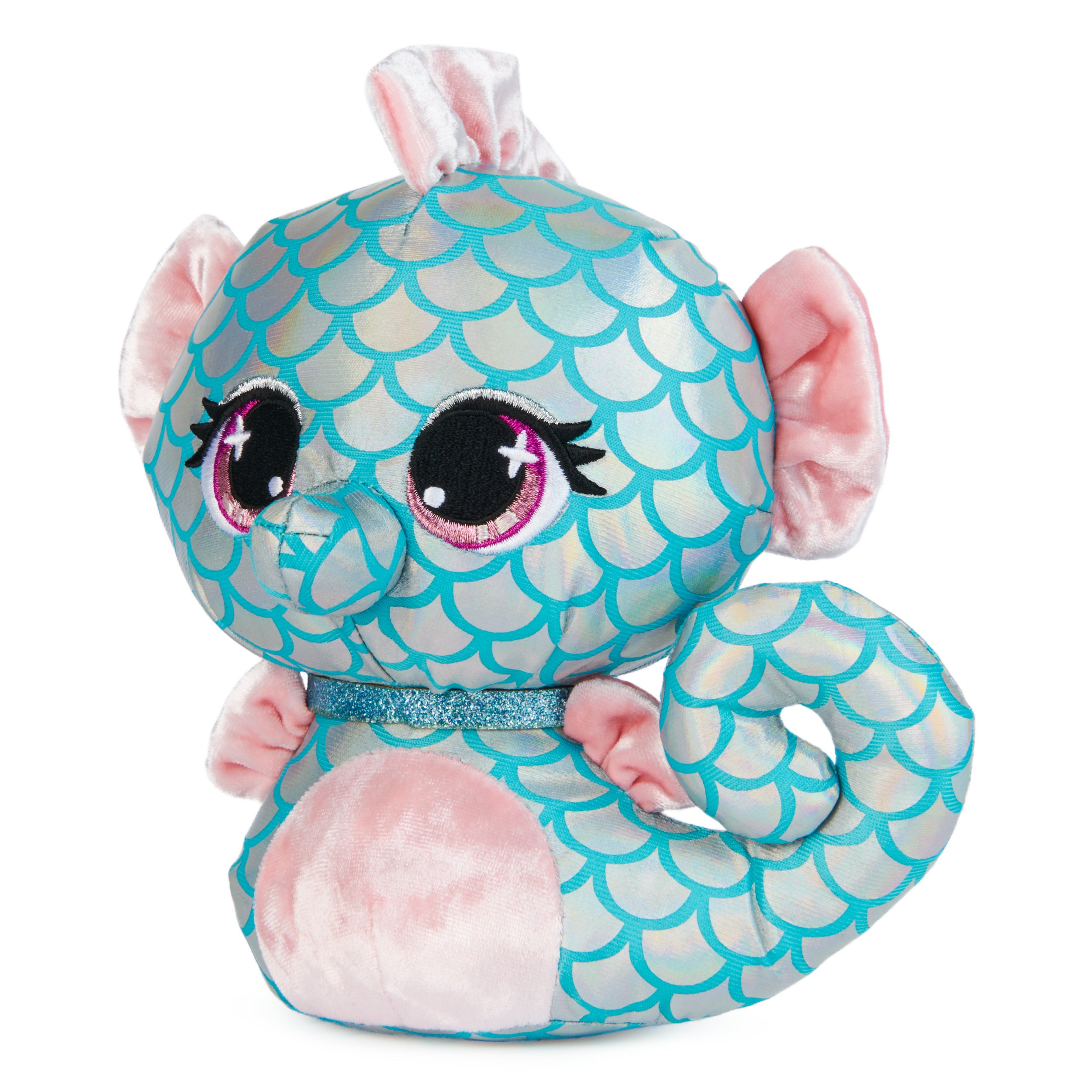 P.Lushes Designer Fashion Pets Mel Dives Premium Seahorse Stuffed Animal, Pink and Teal, 6”