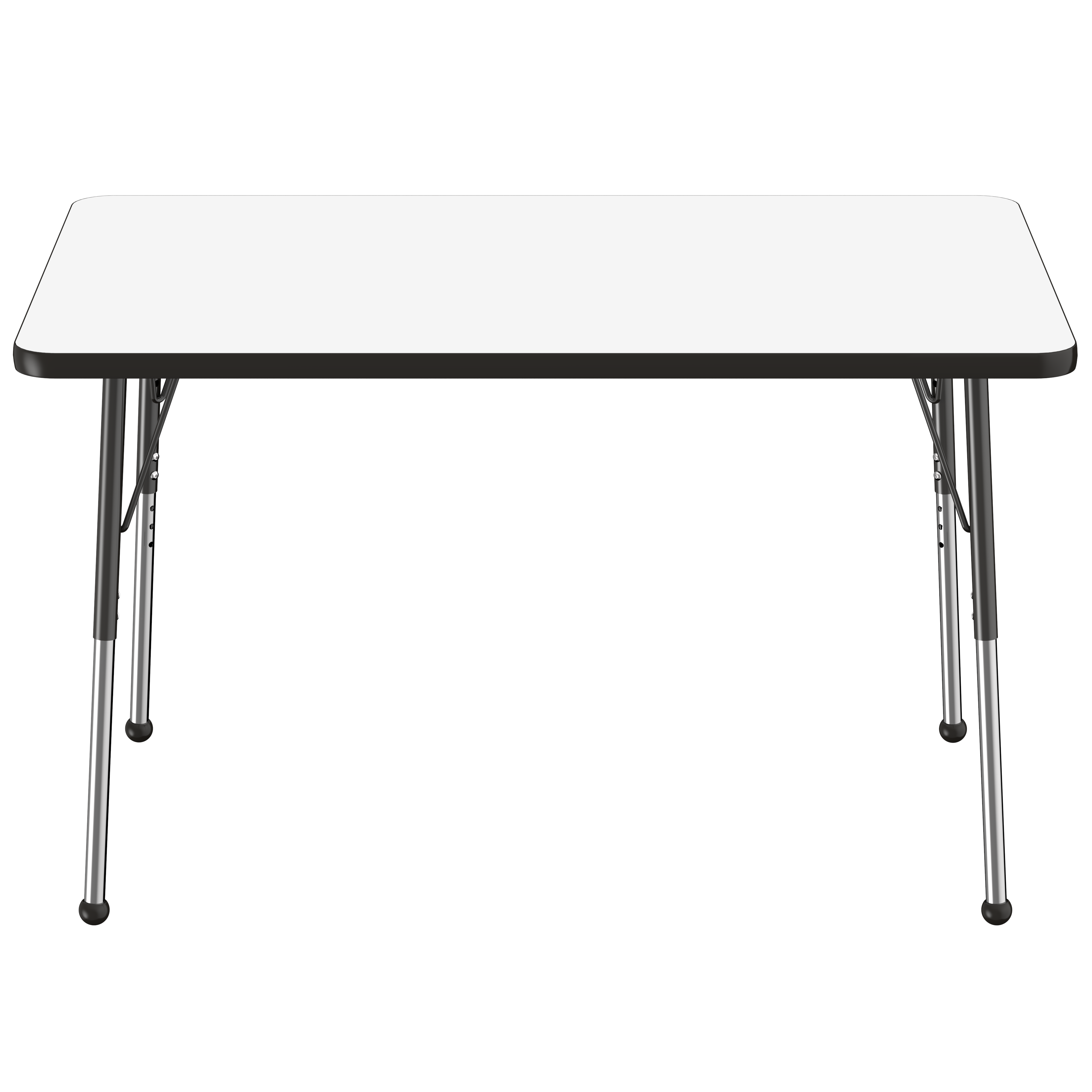 30" x 48" Rectangle Dry-Erase Activity Table with Adjustable Standard Ball Glide Legs - Whiteboard/Black