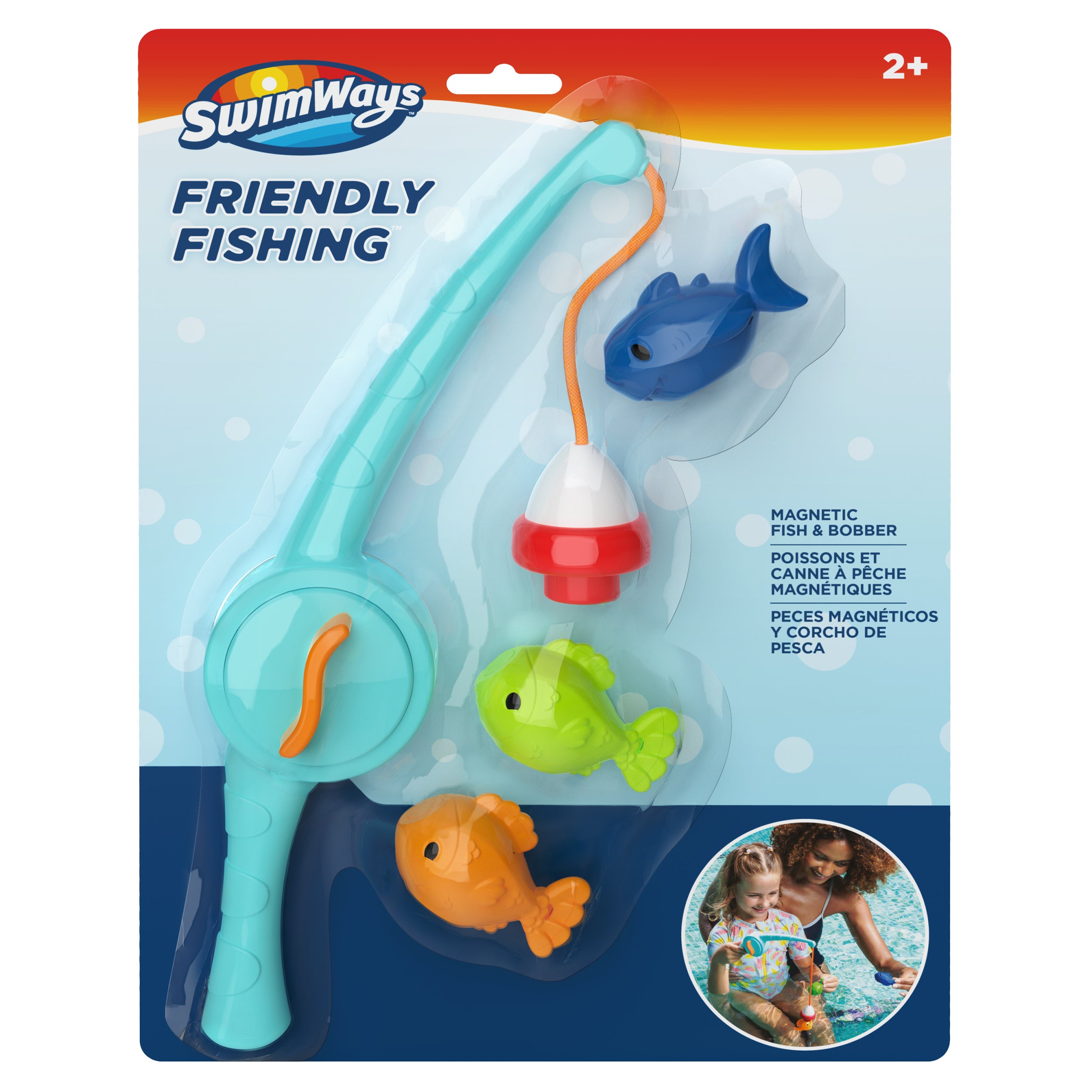 Swimways Friendly Fishing Magnetic Fishing Pool Toy Kit for Kids Ages 2+