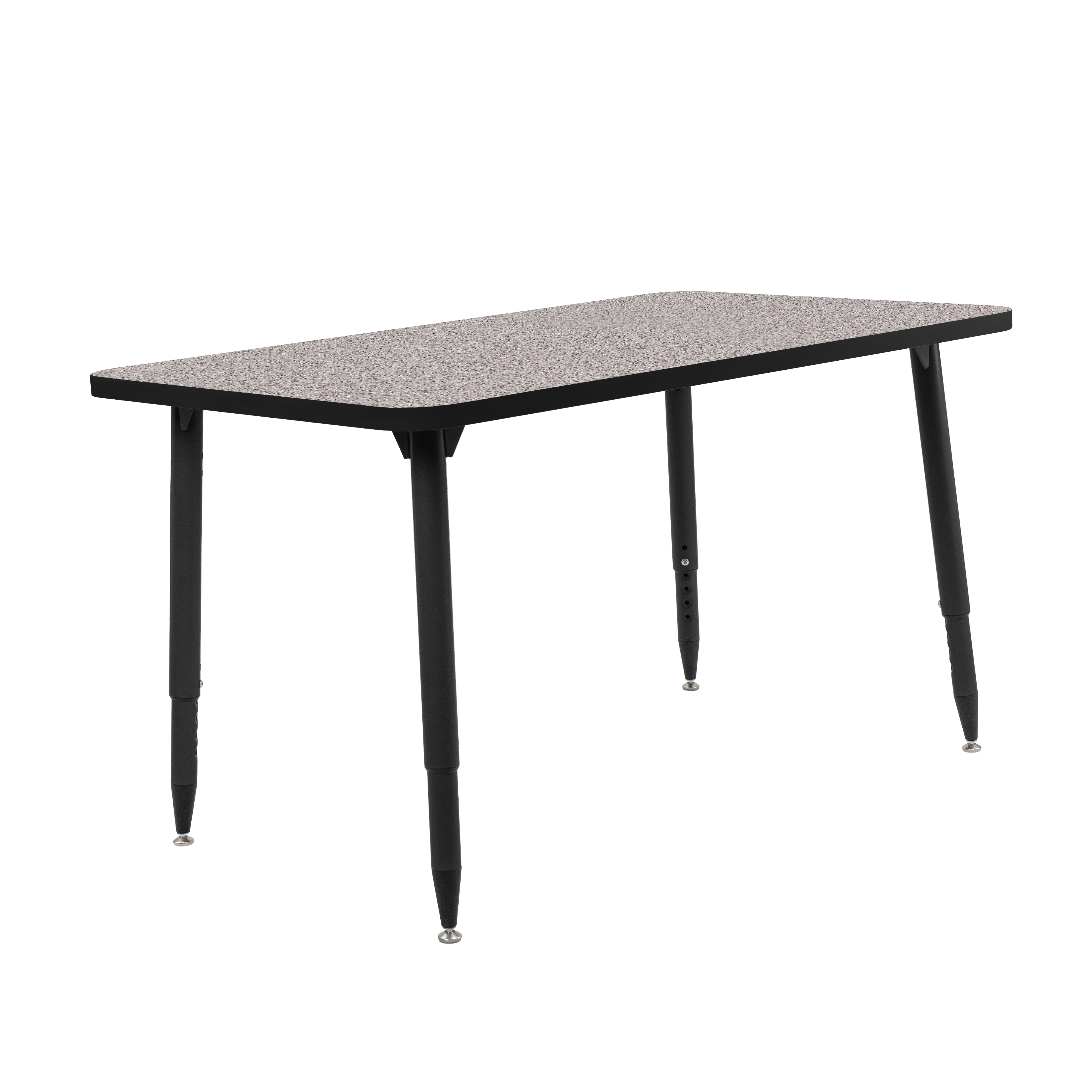 Adapte 30" x 48" Rectangle Thermofused Activity Table with Adjustable Tapered Legs - Gray/Black