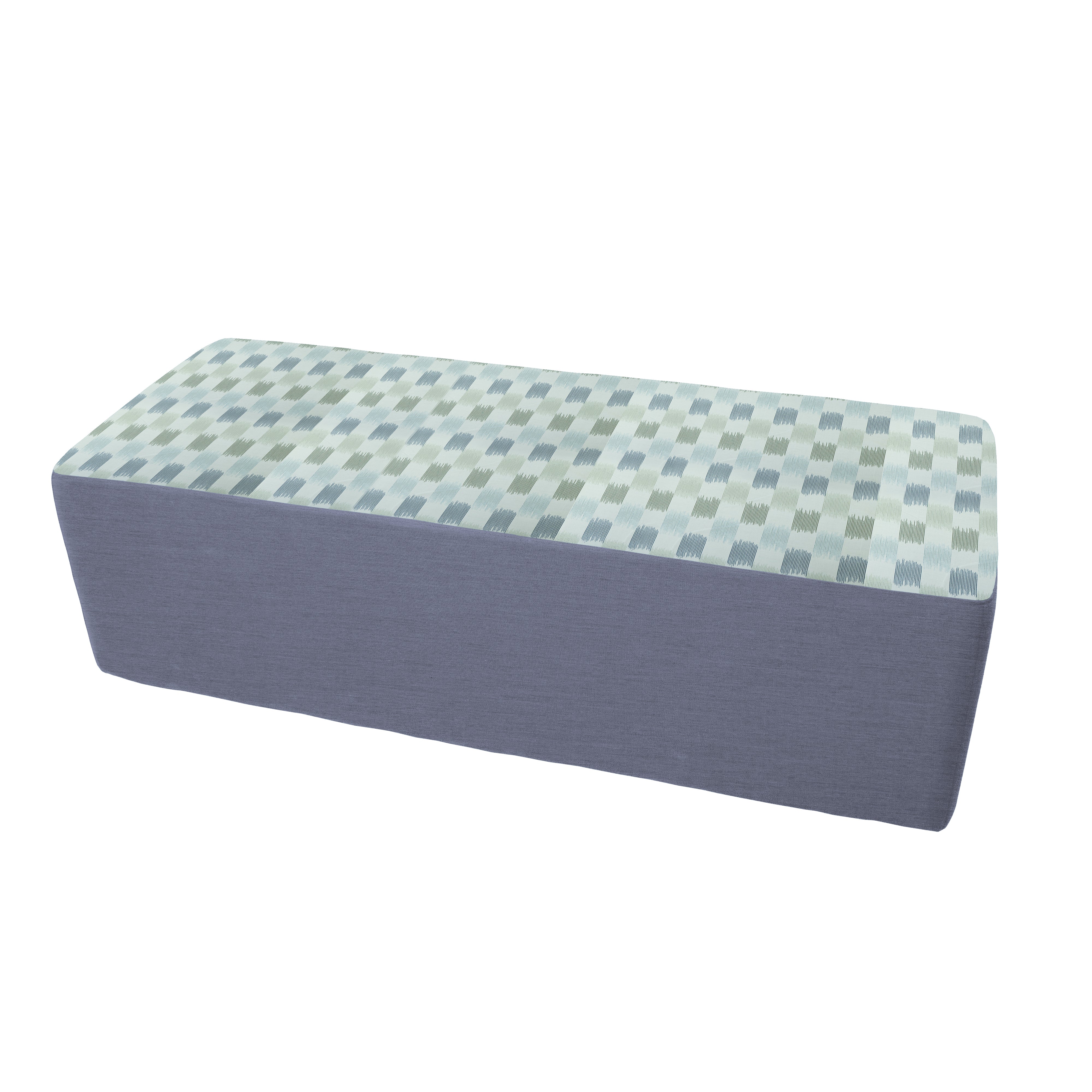 Outdoor 24" x 60" Rectangle Ottoman with Sunbrella, 18" H - Dream Mist/Canvas Haze