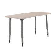 Adapte 24" x 48" Rectangle Woodgrain Activity Table with Adjustable Tapered Legs - Asian Sand/Silver