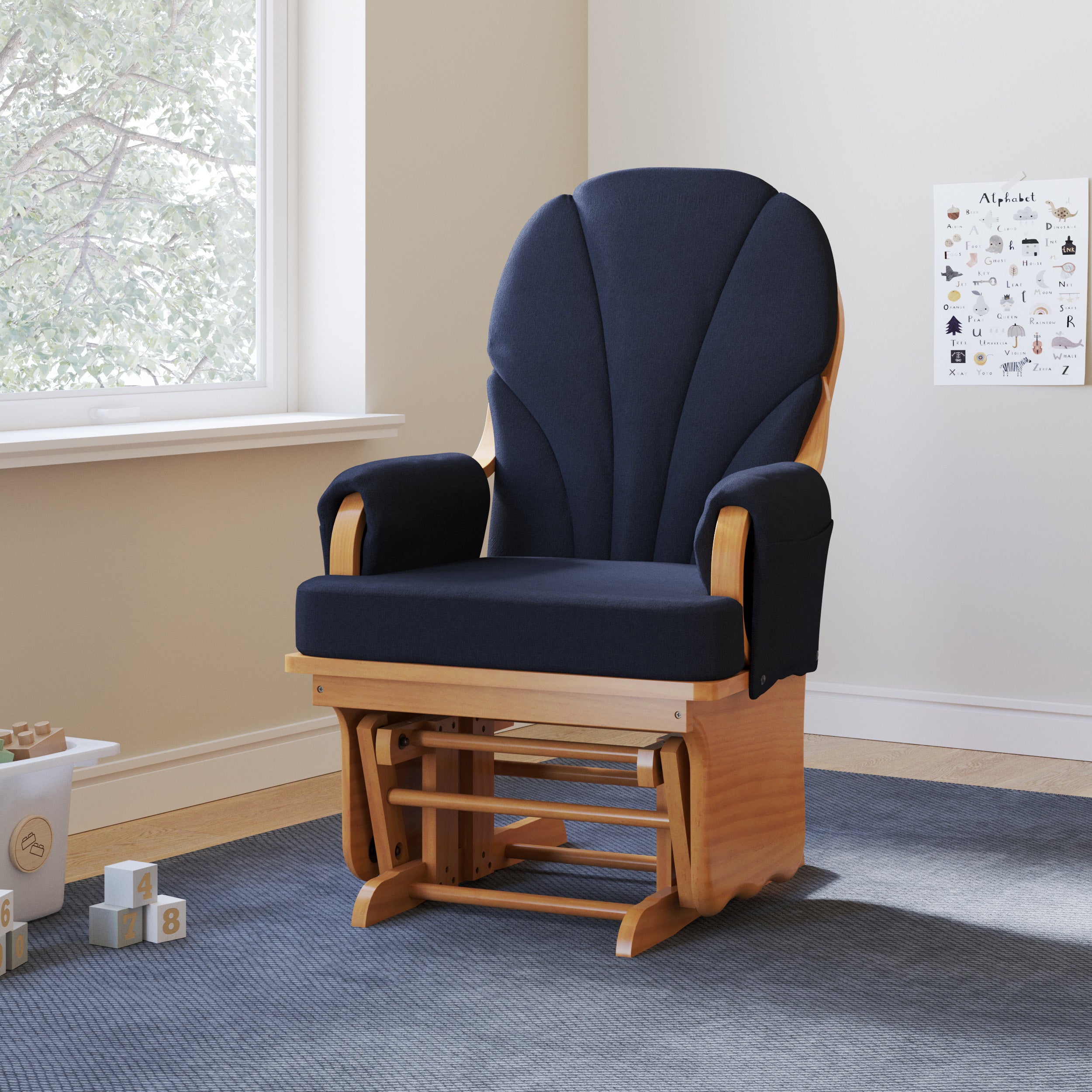 Lullaby Adult Glider Rocker Blue