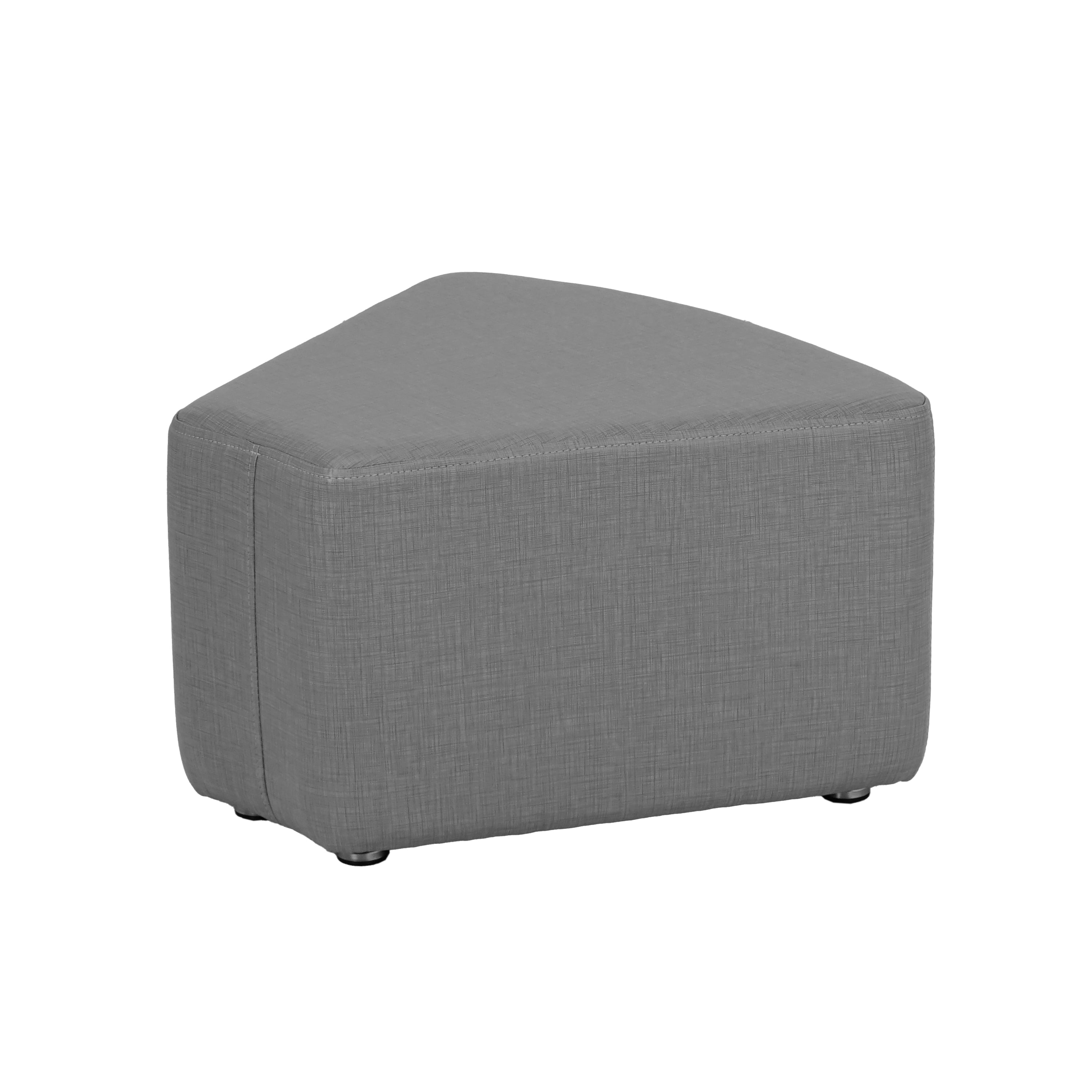 Pro Series Upholstered Wedge Ottoman 12" Height - Slate Gray Crosshatch