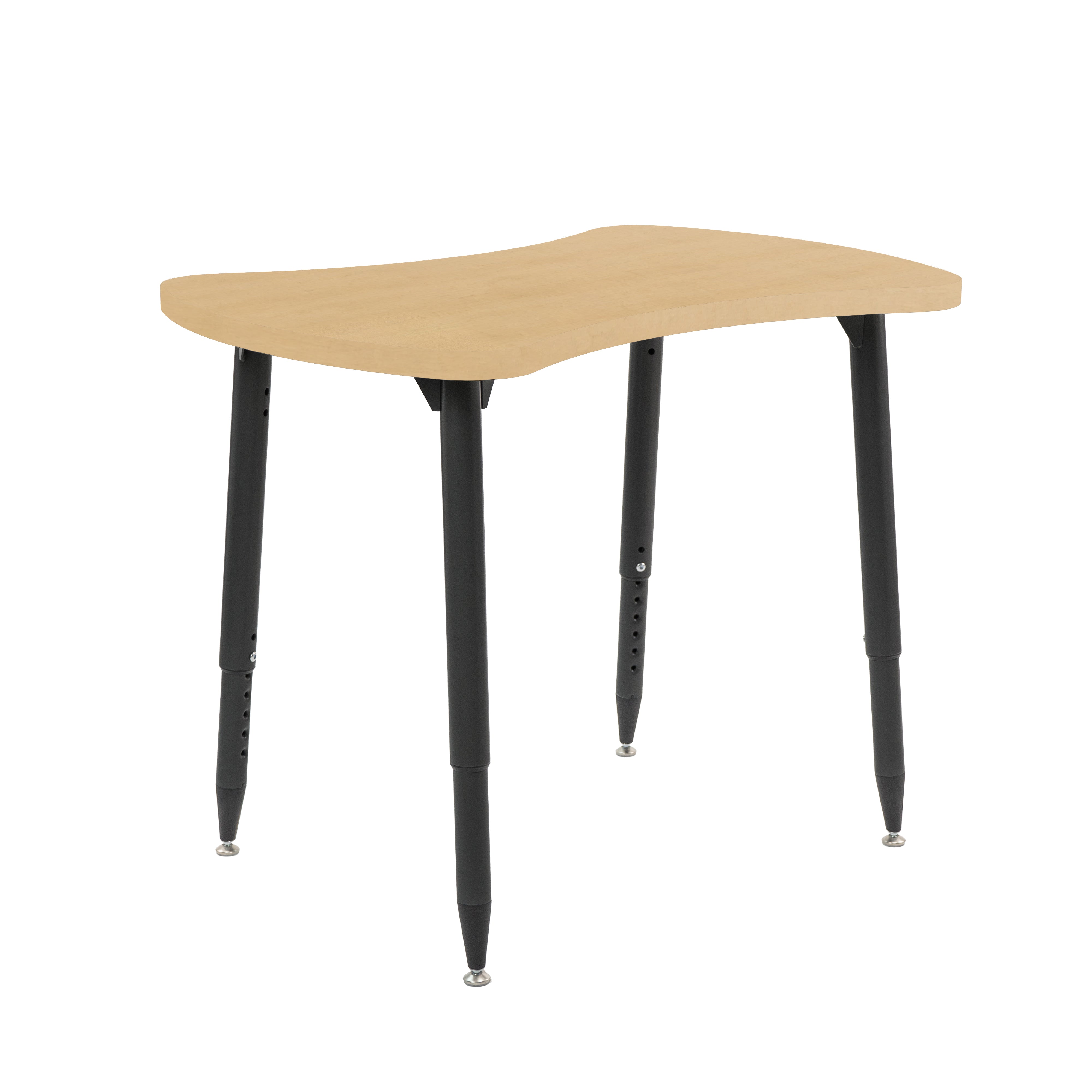 Adapte 25" x 37" Bowtie Woodgrain Activity Table with Adjustable Tapered Legs - Maple Grain/Black