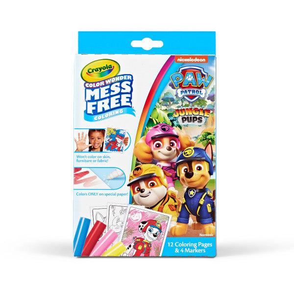 Crayola Color Wonder PAW Patrol Mini Box Set, 12 Coloring Pages & 4 Mess Free Markers, Toddler Coloring Activity, Gift for Kids, Ages 3 +