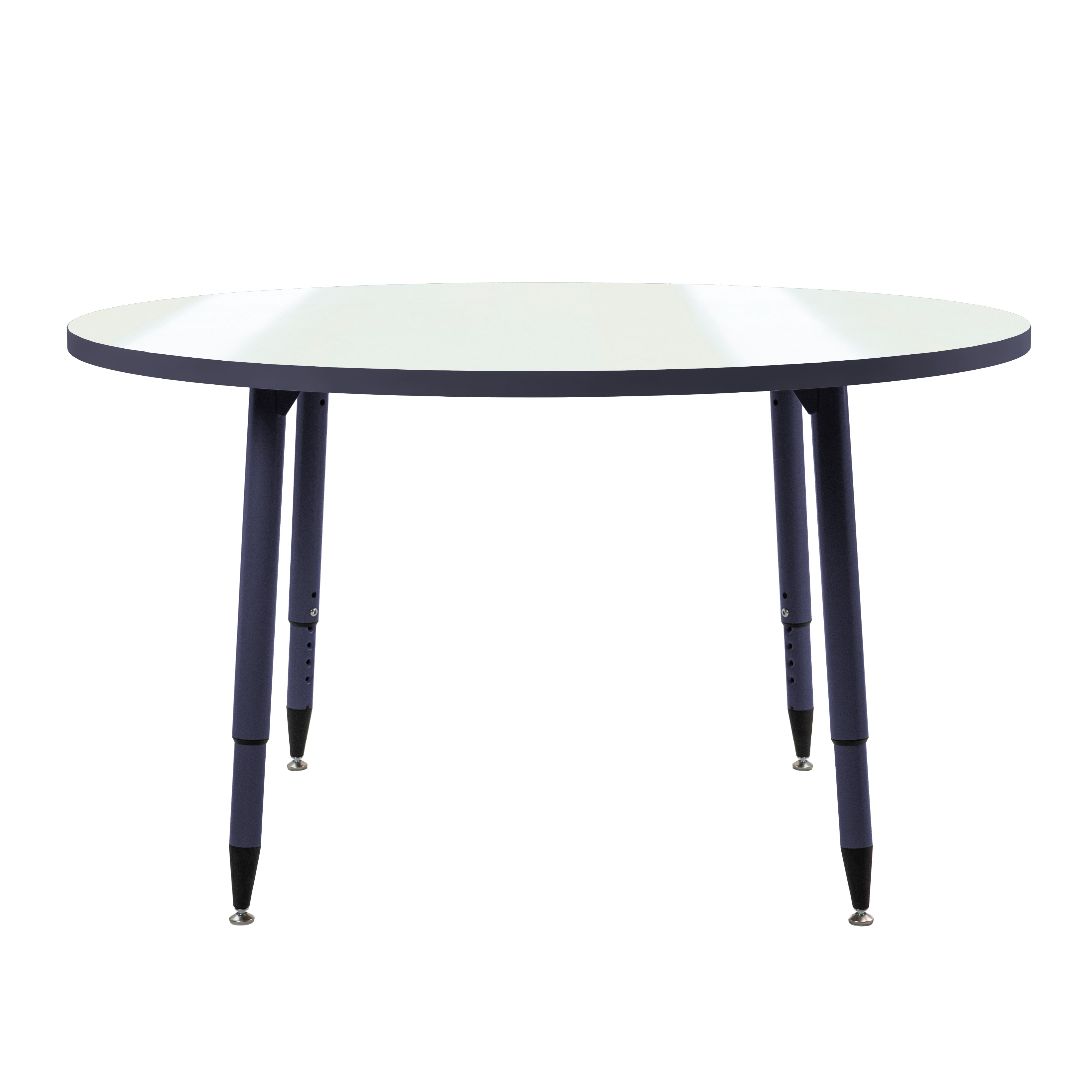 Adapte 48" Round Dry-Erase Activity Table with Adjustable Tapered Legs - Whiteboard/Navy