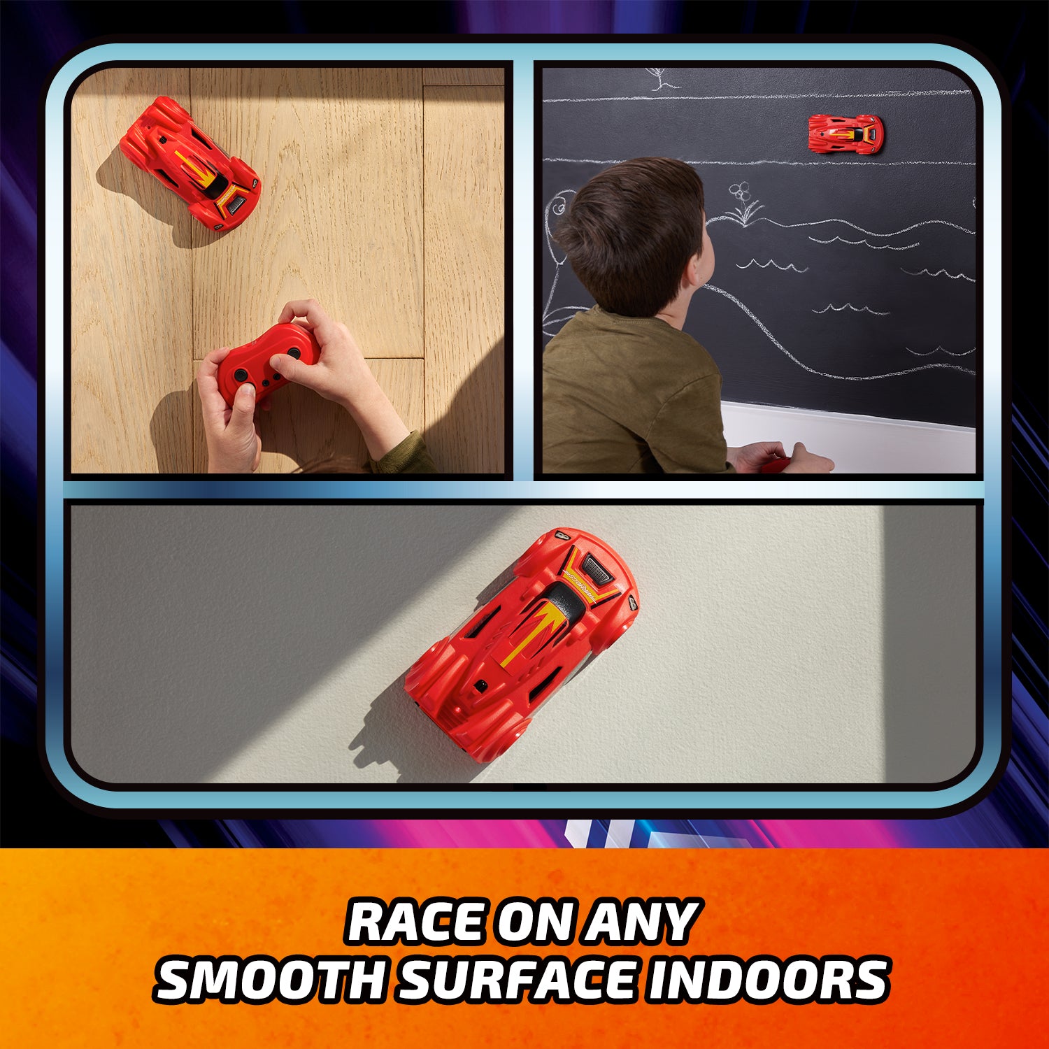 Air Hogs, Zero Gravity Sprint RC Car Wall Climber, Red USB Micro B Rechargeable Indoor Wall Racer, Over 4-Inches, Kids Toys for Kids Ages 4 and up