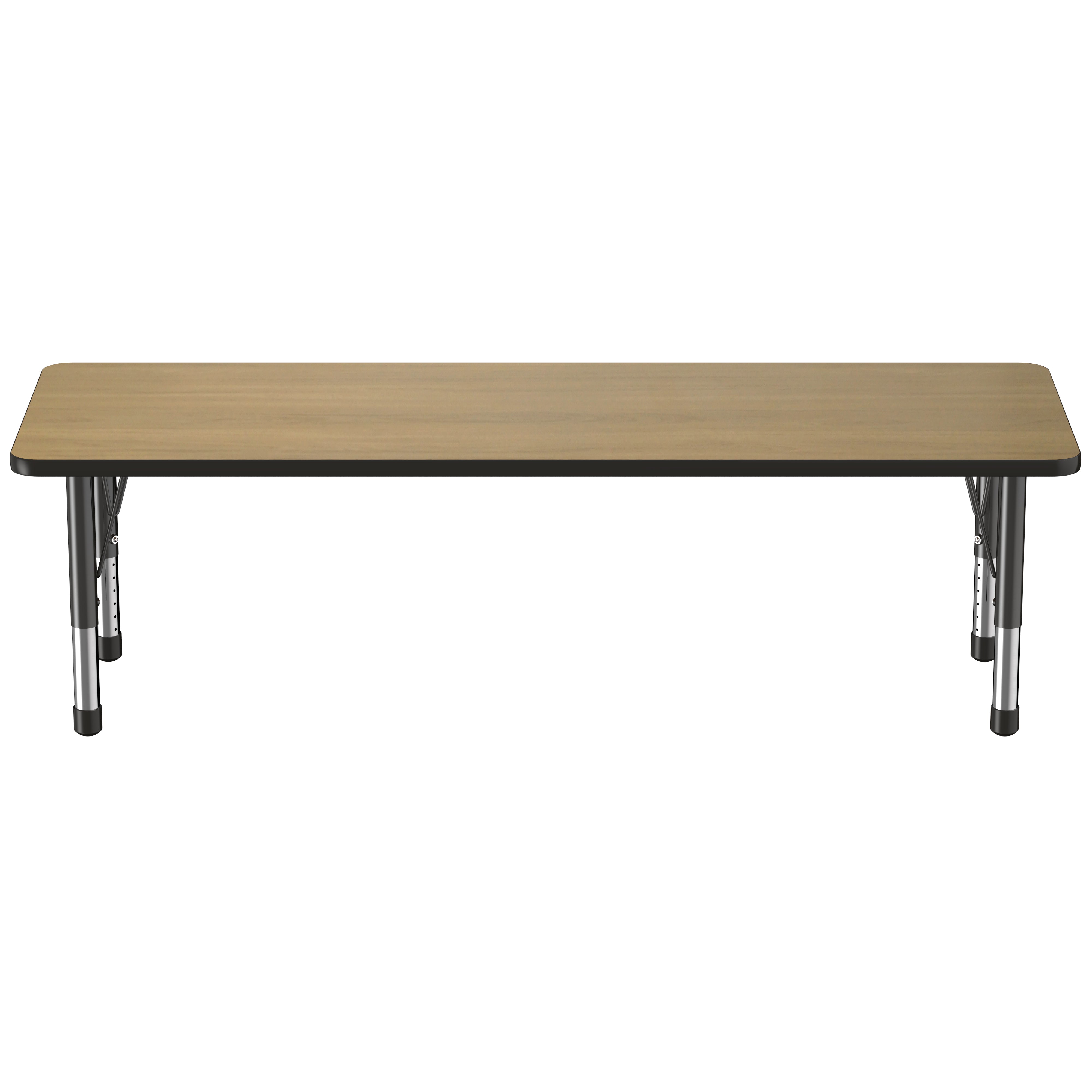 24" x 72" Rectangle T-Molding Activity Table with Adjustable Chunky Legs - Pasadena Oak/Black