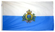 San Marino Flag 2x3 ft. Nylon SolarGuard Nyl-Glo 100% Made in USA to Official United Nations Design Specifications.