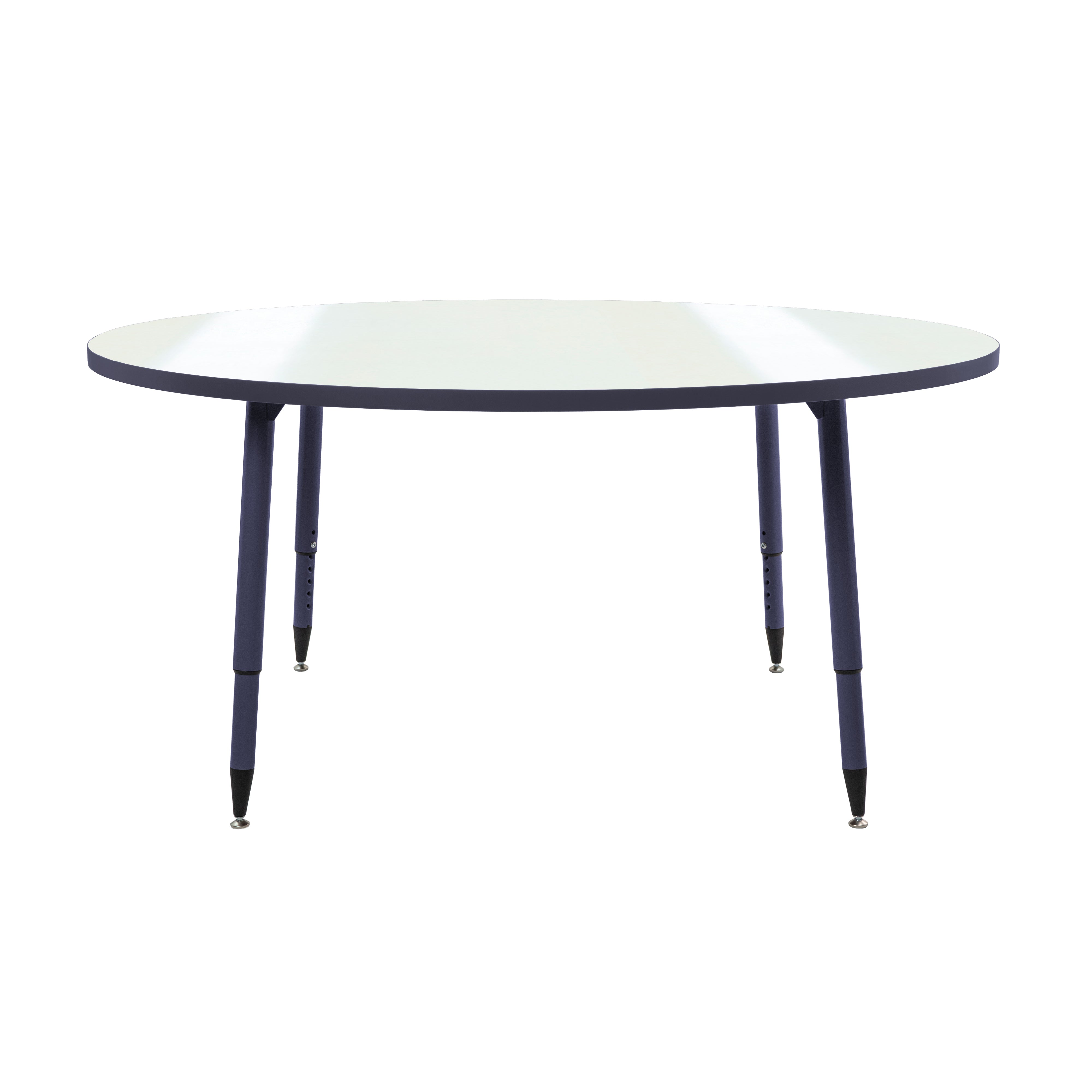Adapte 60" Round Dry-Erase Activity Table with Adjustable Tapered Legs - Whiteboard/Navy