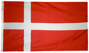 Denmark Flag 4x6 ft. Nylon SolarGuard Nyl-Glo 100% Made in USA to Official United Nations Design Specifications.