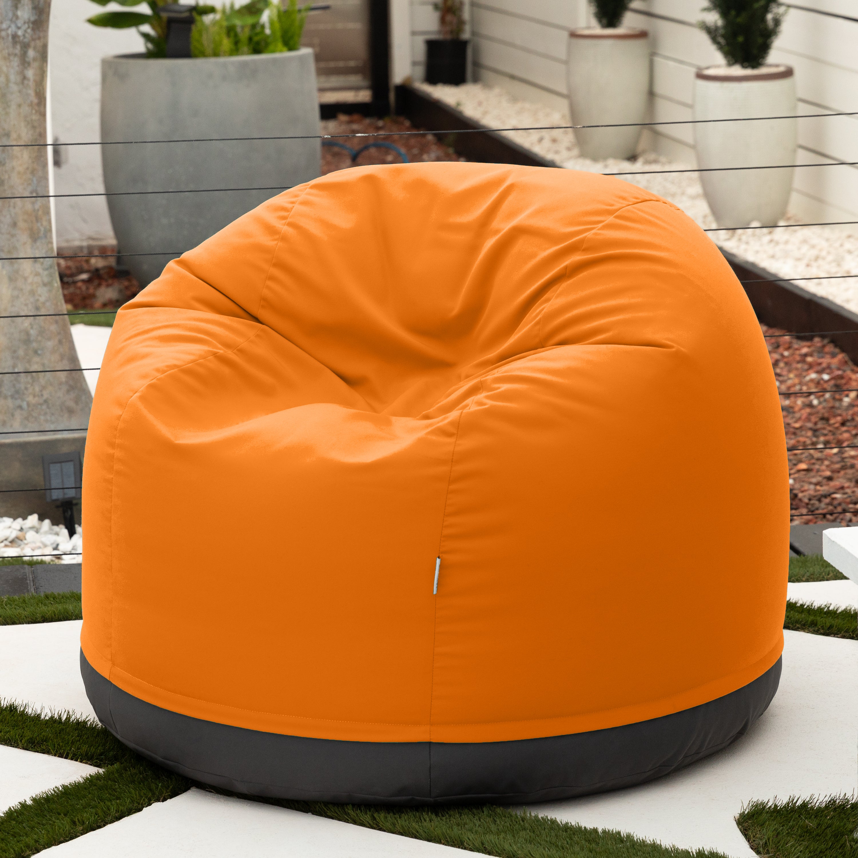 Jaxx Palmetto Large Round Outdoor Bean Bag Club Chair - Sunbrella Tangerine