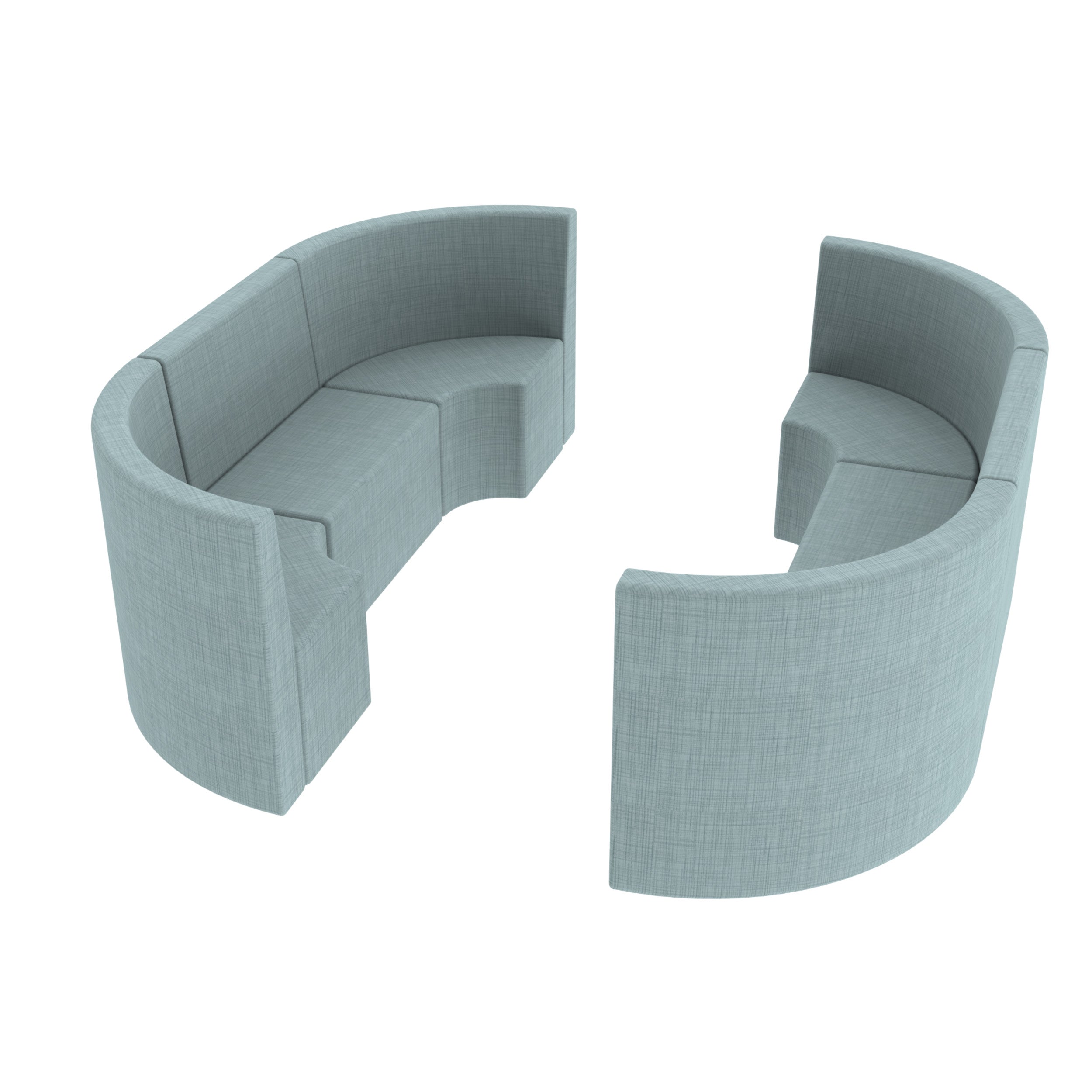 Pro Series Tallback Chairs 18" Seat Height, 6-Piece Set - Sky Blue Crosshatch