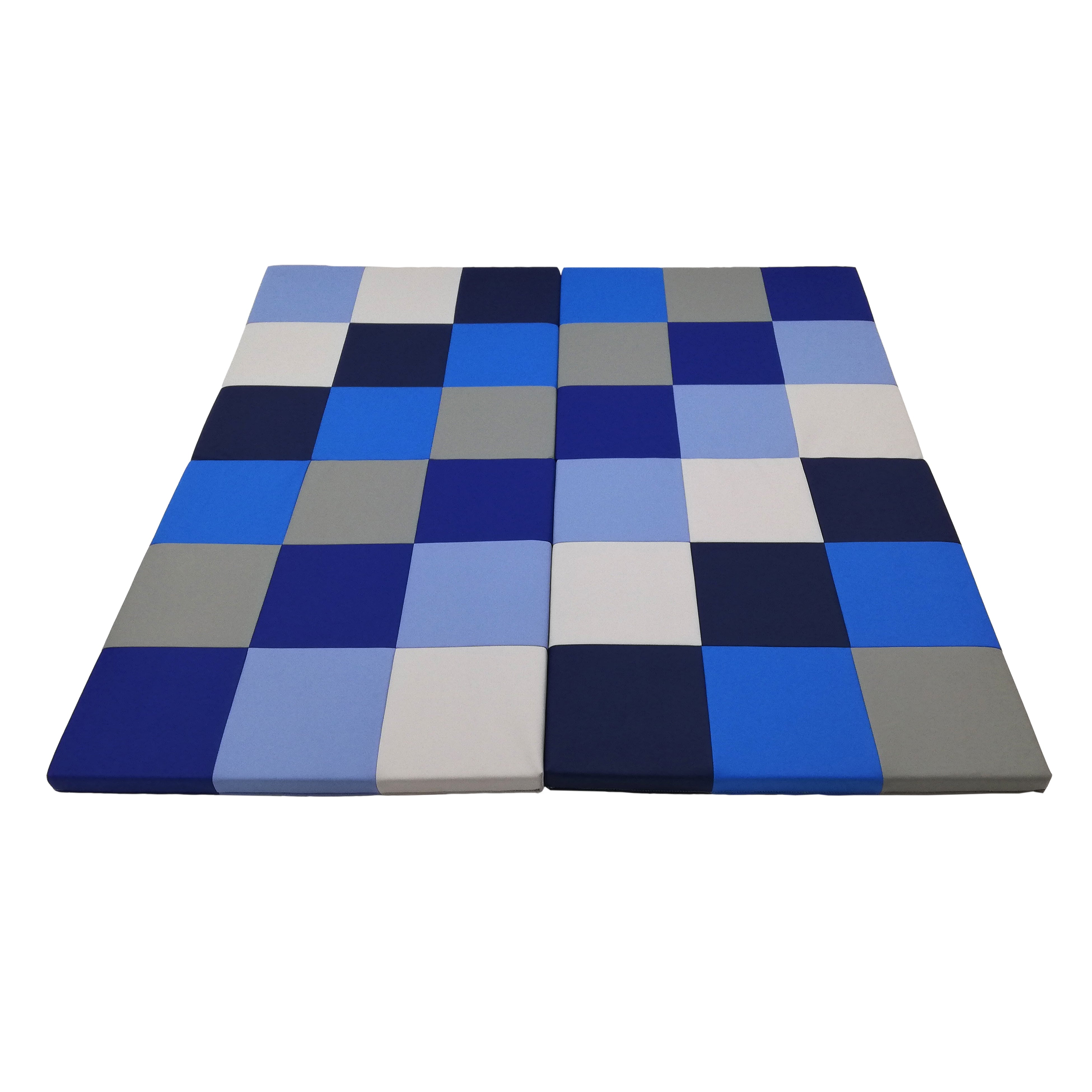 Softscape Space Saver 4-Fold Toddler Activity Mat - Navy/Powder Blue