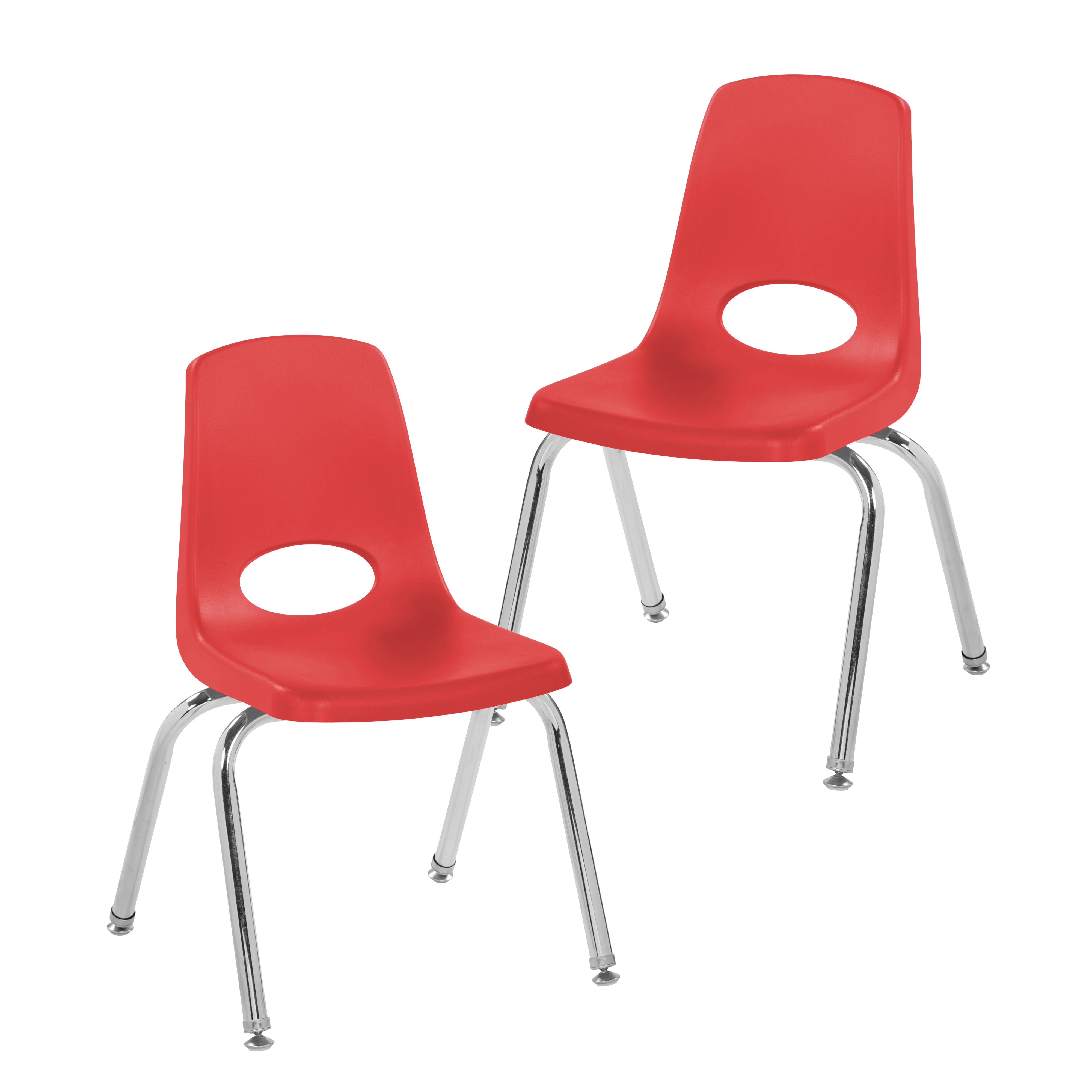 14" Stack Chair with Swivel Glides - Red