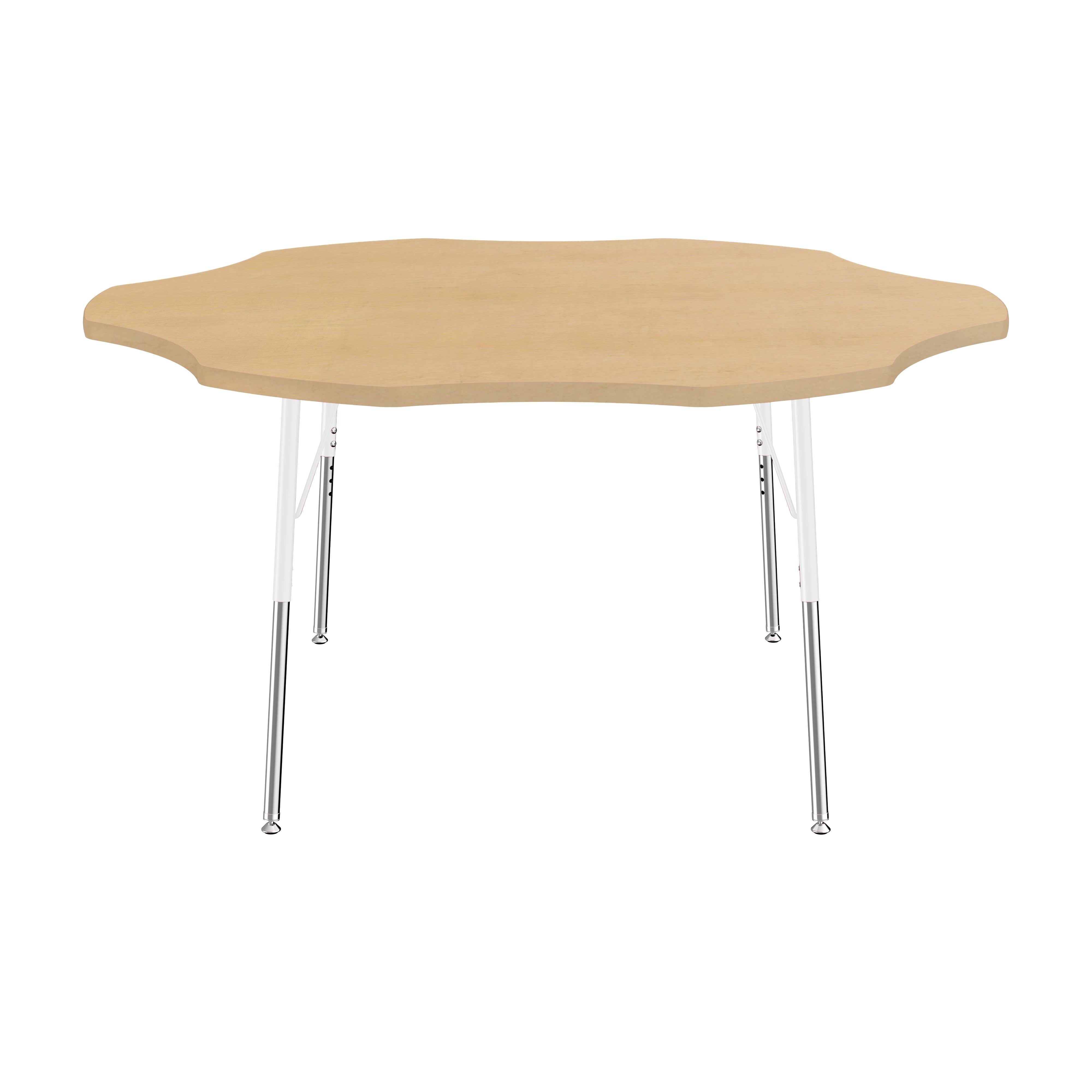 60" Flower Thermofused Woodgrain Activity Table with Standard Legs - Maple Grain/White