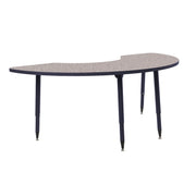 Adapte 36" x 72" Half Moon Thermofused Activity Table with Adjustable Tapered Legs - Gray/Navy