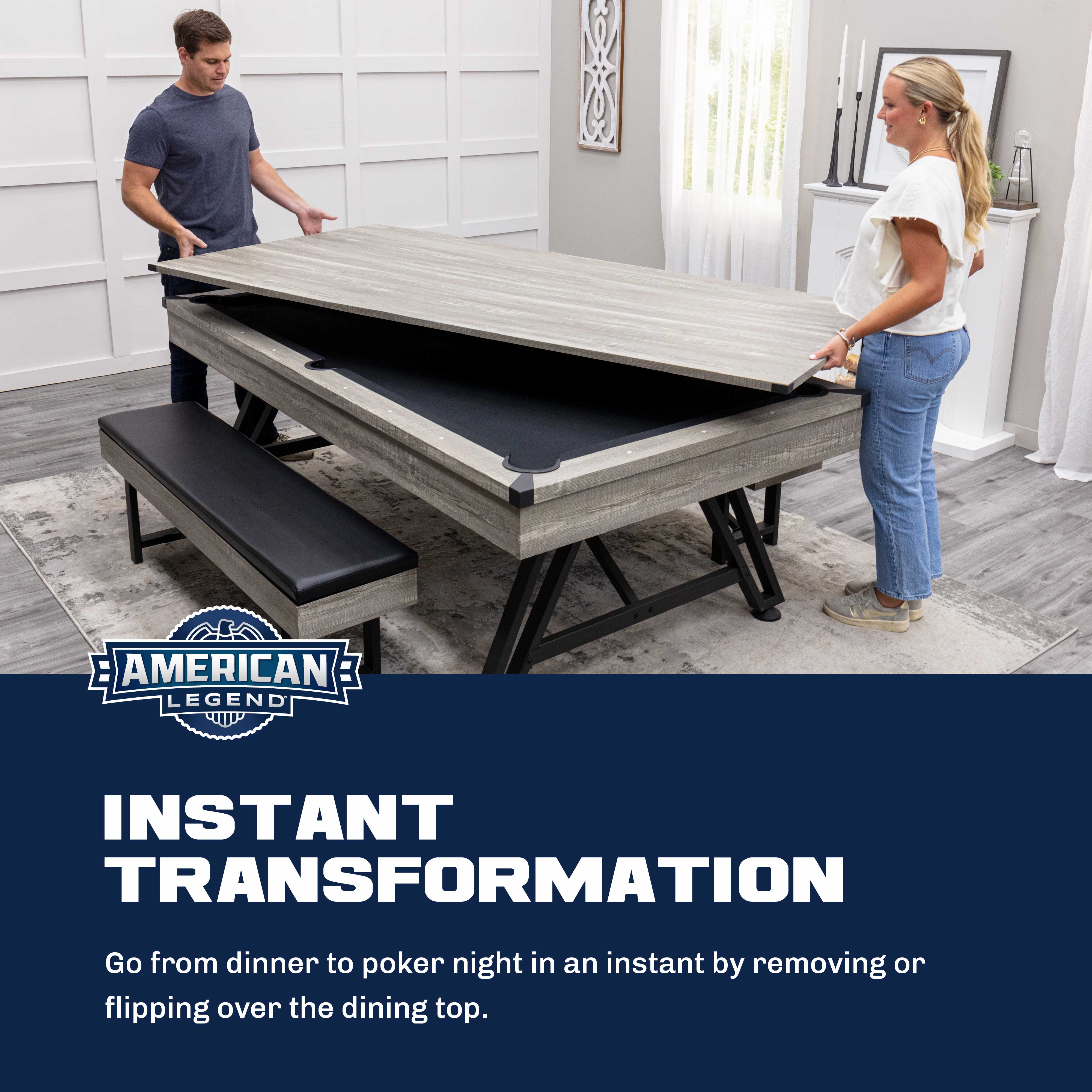 American Legend 3-In-1 Madison Pool + Poker Dining Table