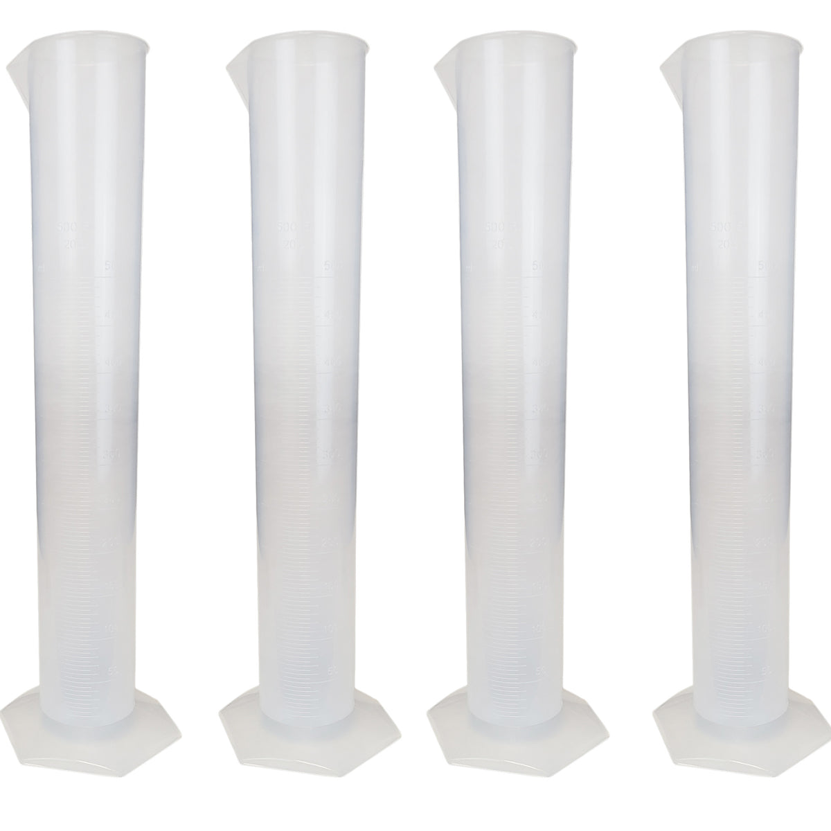 Cylinder, Polypropylene, 500ml, Pack of 4