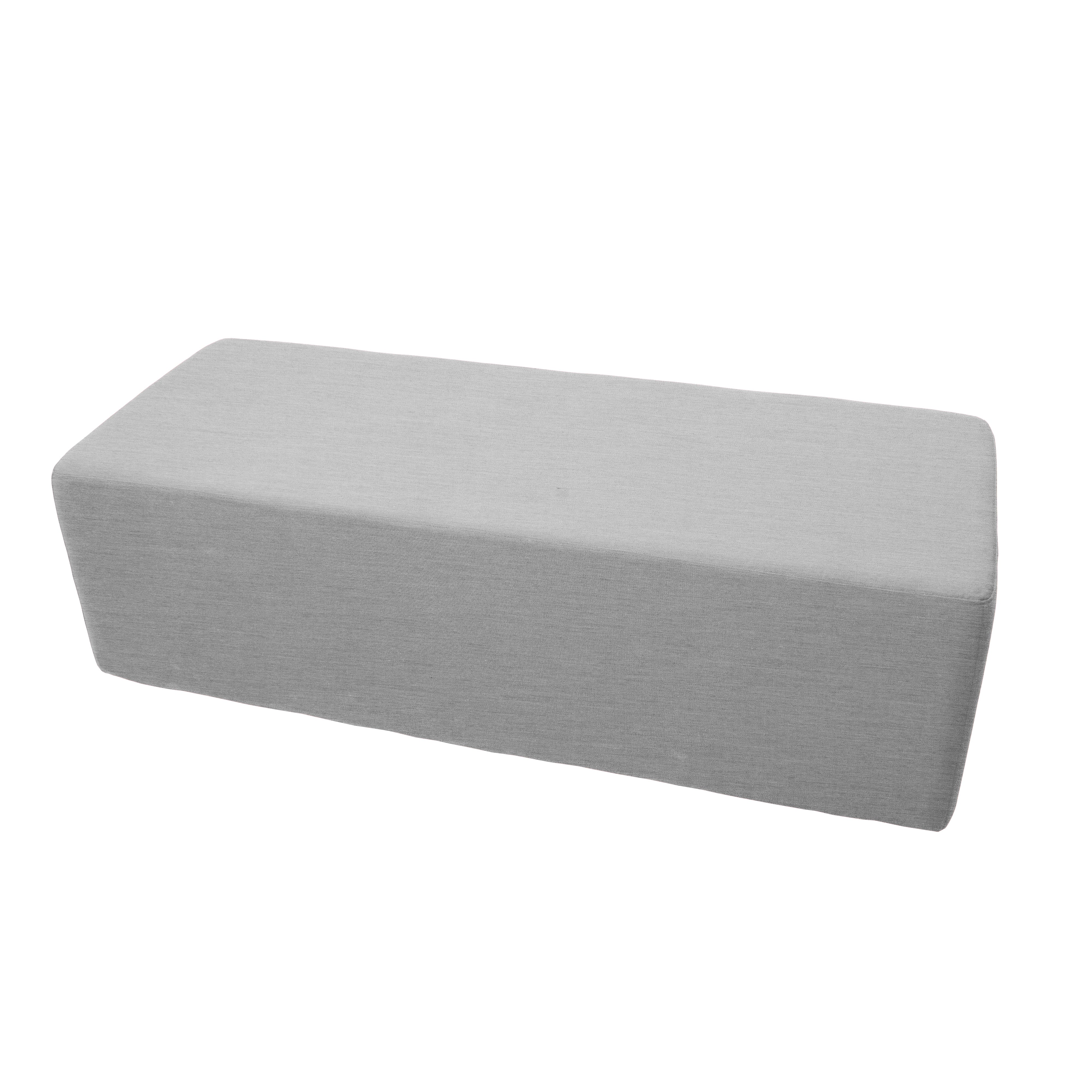 Outdoor 24" x 60" Rectangle Ottoman with Sunbrella®, 18" H - Canvas Granite